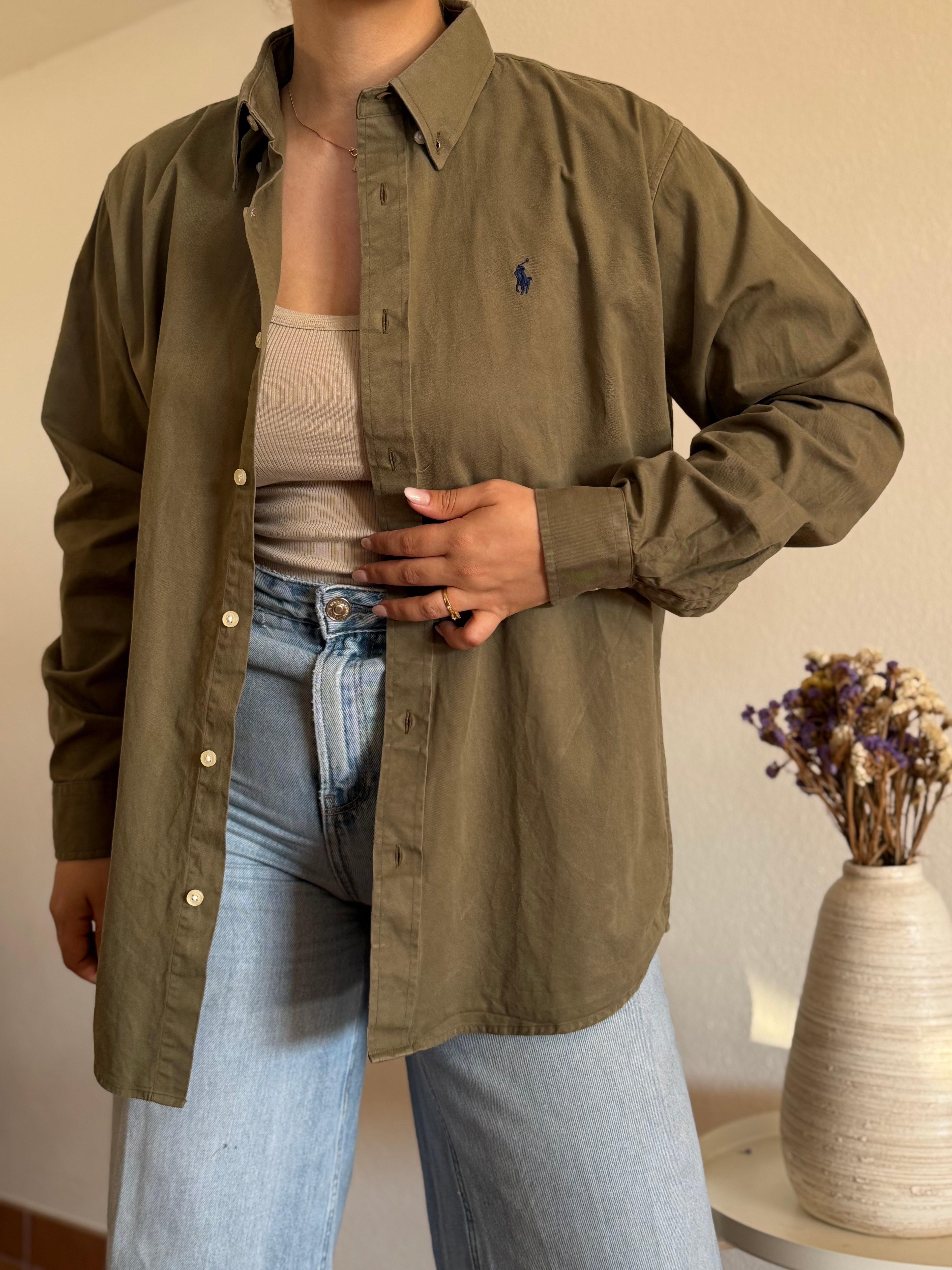 Camisa Polo Ralph Lauren Olive Khaki – Custom Fit (Vintage)