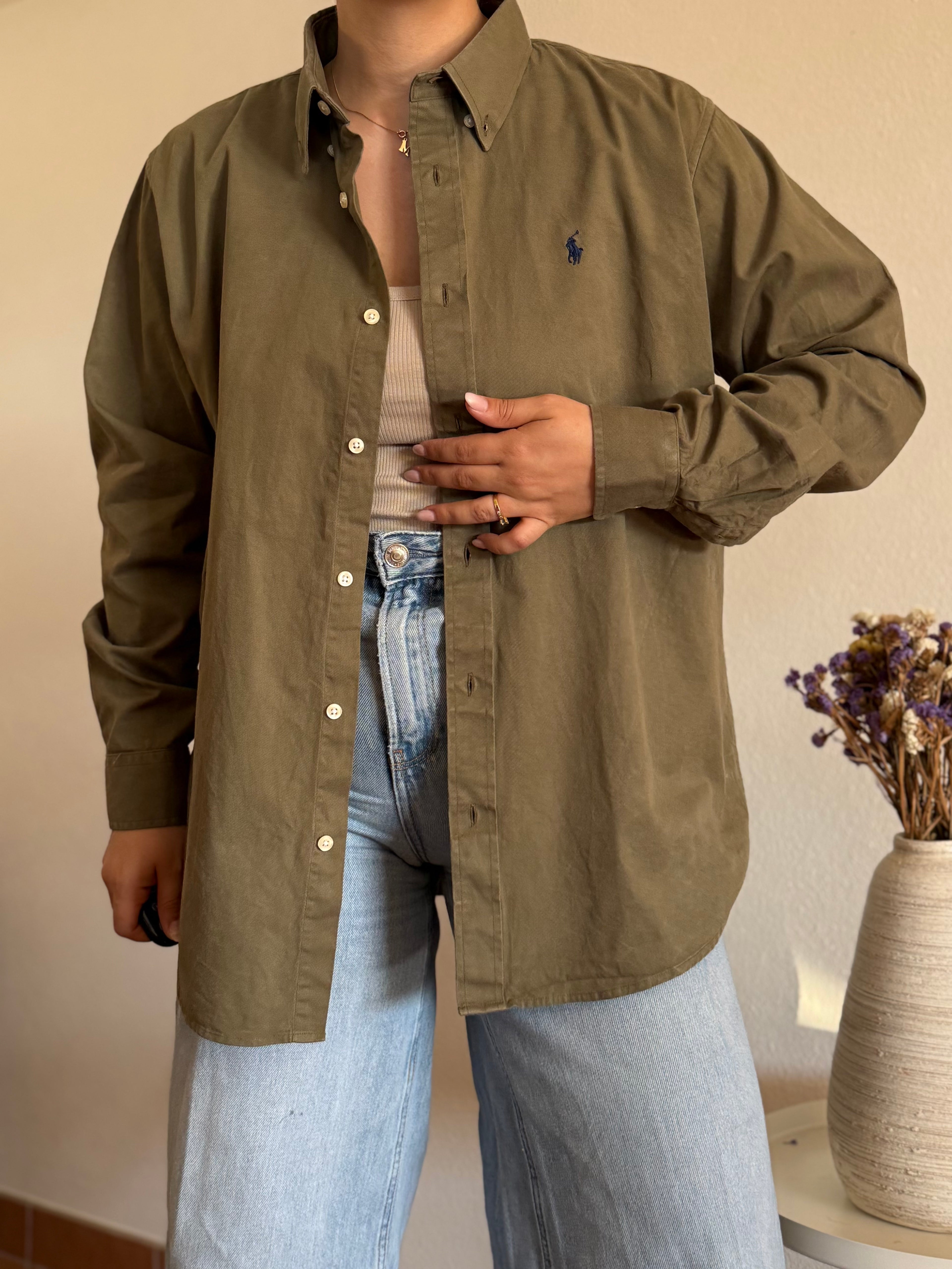 Camisa Polo Ralph Lauren Olive Khaki – Custom Fit (Vintage)