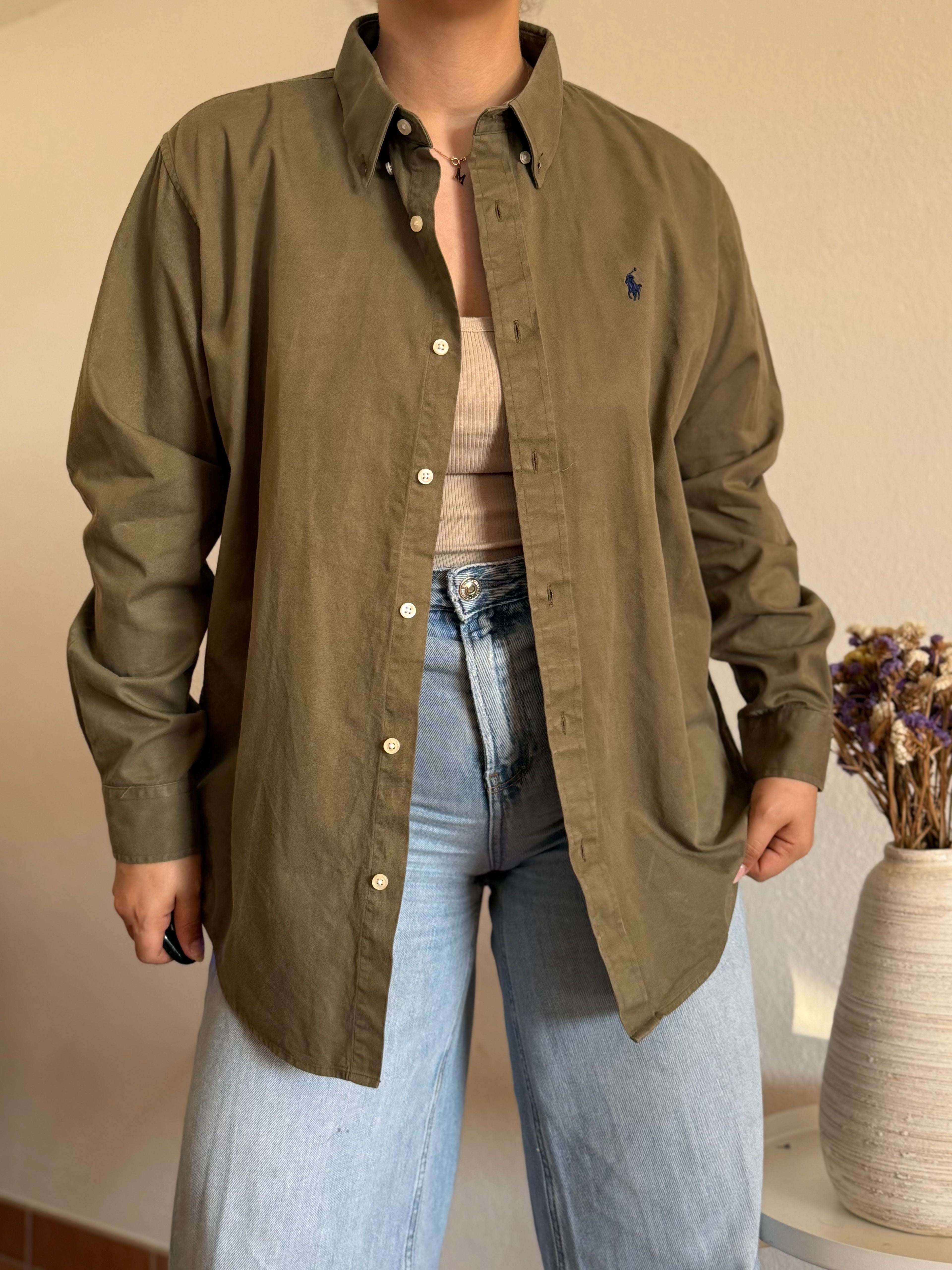 Camisa Polo Ralph Lauren Olive Khaki – Custom Fit (Vintage)