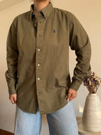 Camisa Polo Ralph Lauren Olive Khaki – Custom Fit (Vintage)