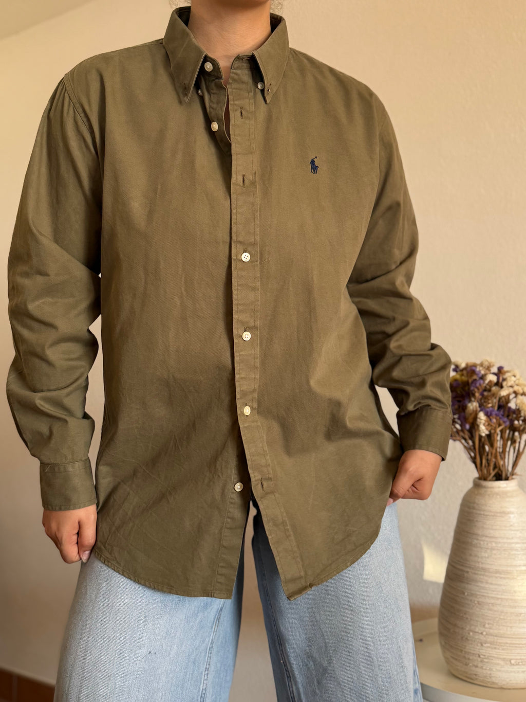 Camisa Polo Ralph Lauren Olive Khaki – Custom Fit (Vintage)