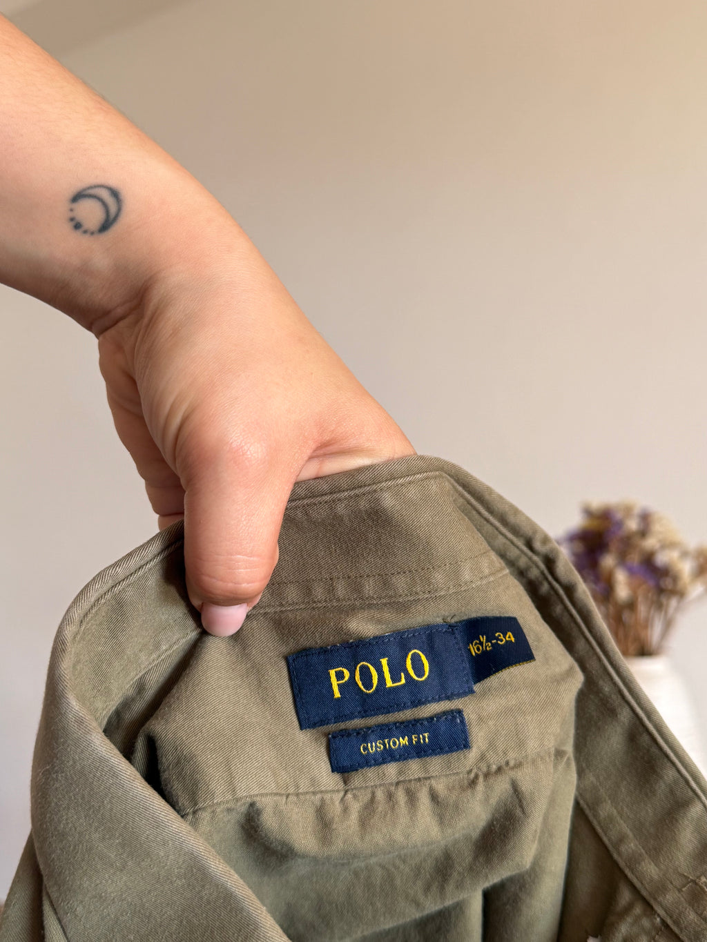 Camisa Polo Ralph Lauren Olive Khaki – Custom Fit (Vintage)