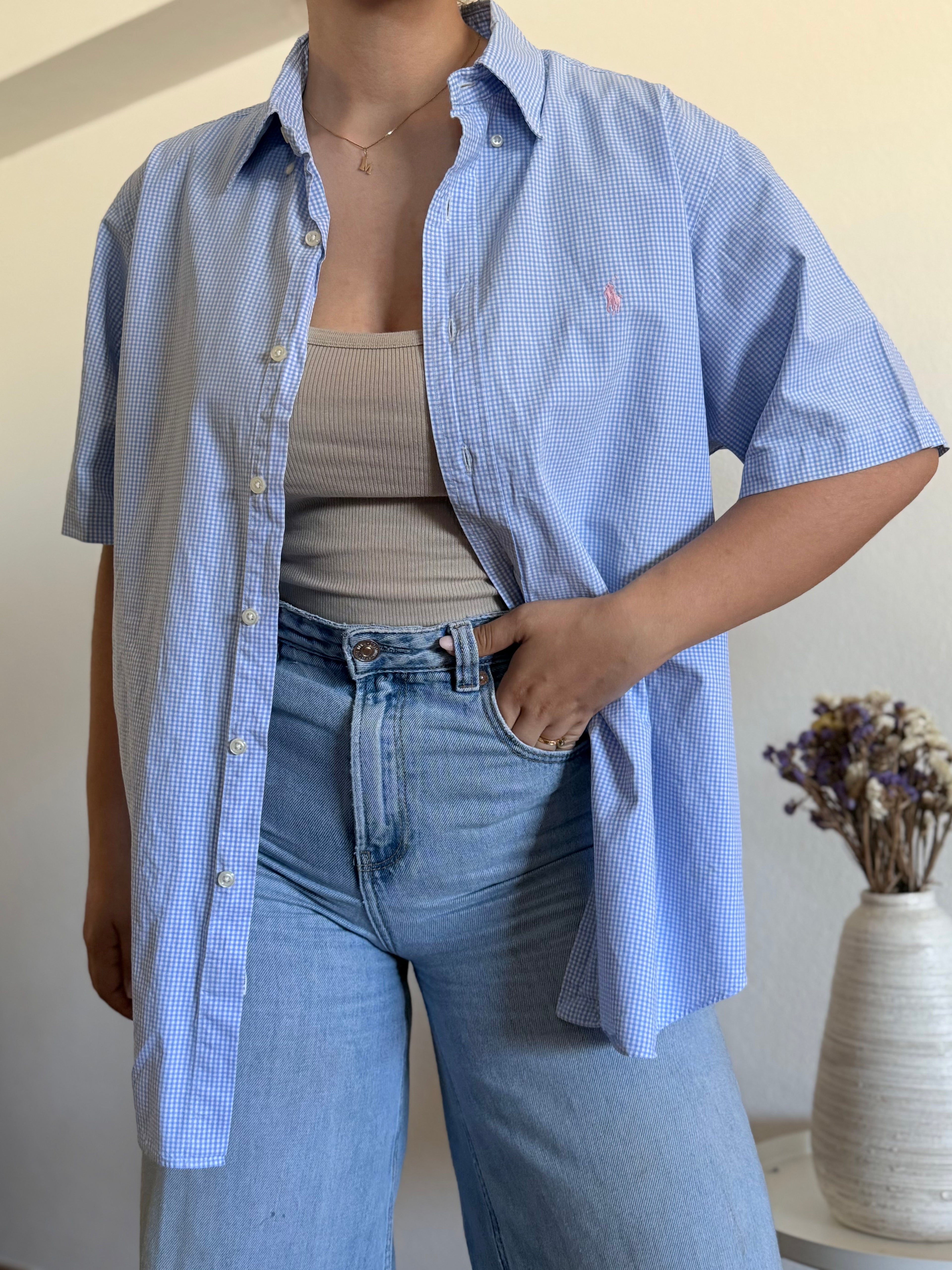 Camisa Ralph Lauren Blue Gingham – Classic Fit (Vintage)
