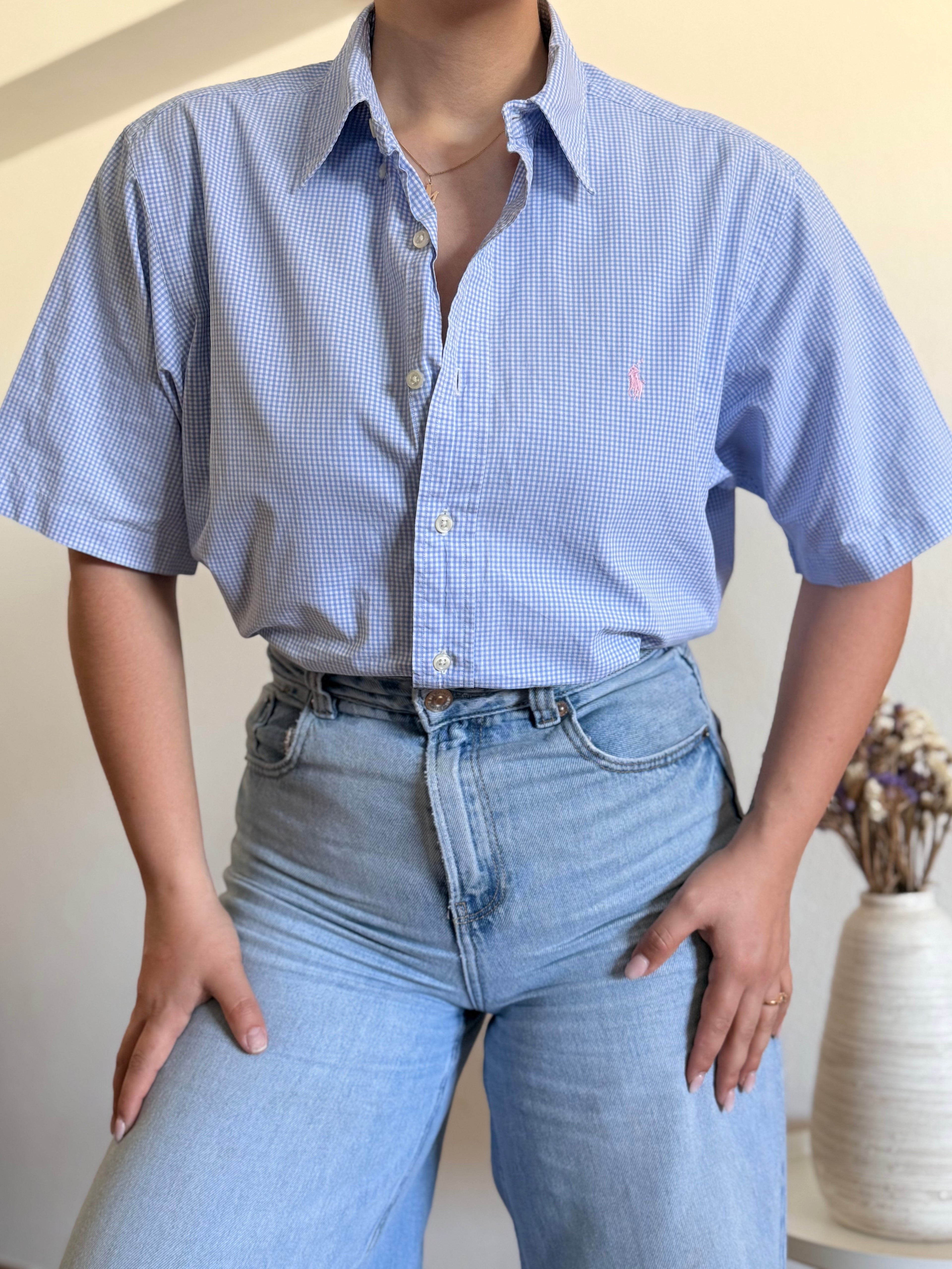 Camisa Ralph Lauren Blue Gingham – Classic Fit (Vintage)