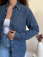 Camisa Ralph Lauren Custom Fit em Ganga – Azul (S)