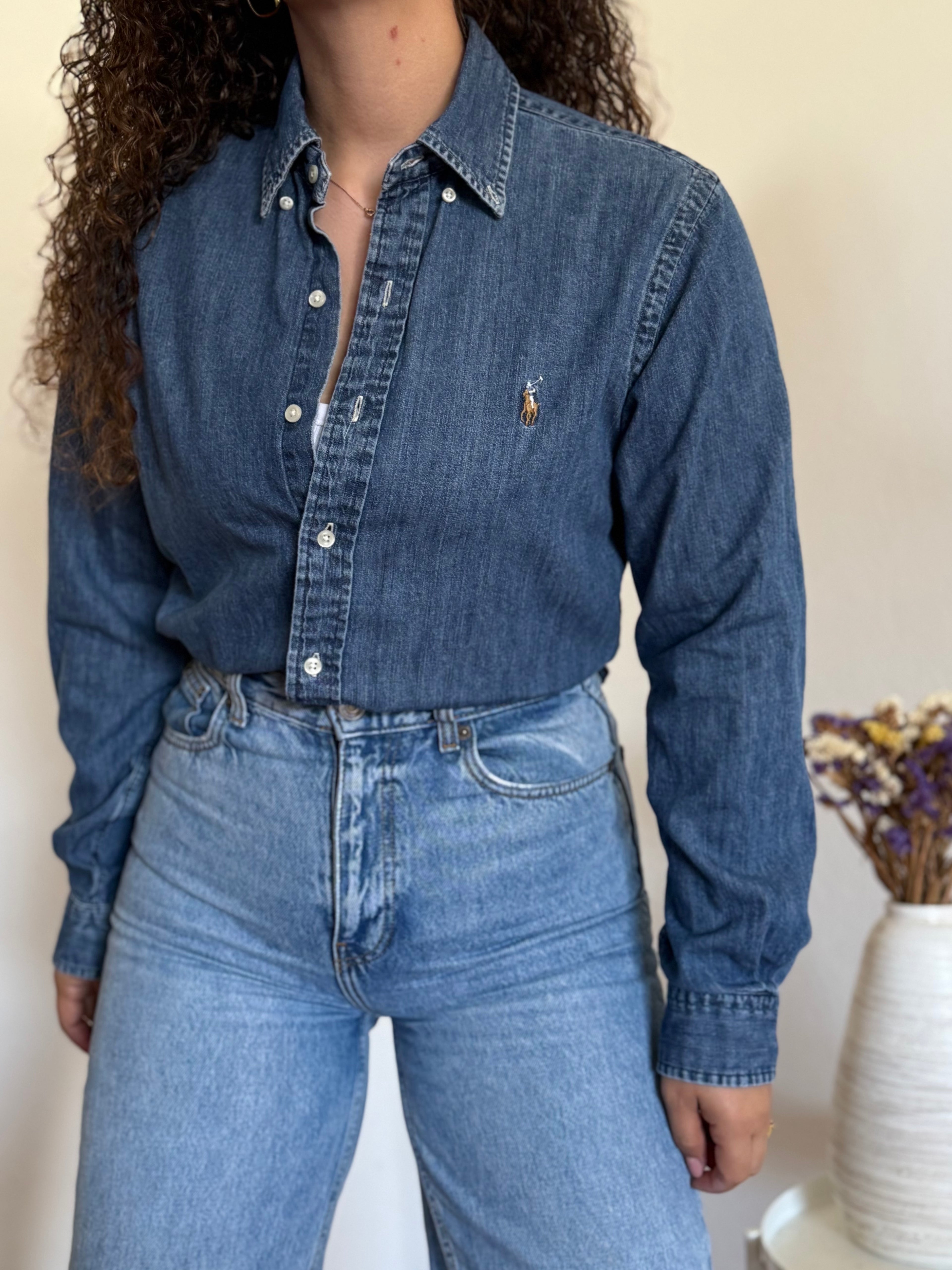 Camisa Ralph Lauren Custom Fit em Ganga – Azul (S)