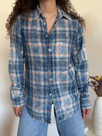 Camisa Ralph Lauren Classic Fit Xadrez Efeito Lavado – Tons de Azul (L)