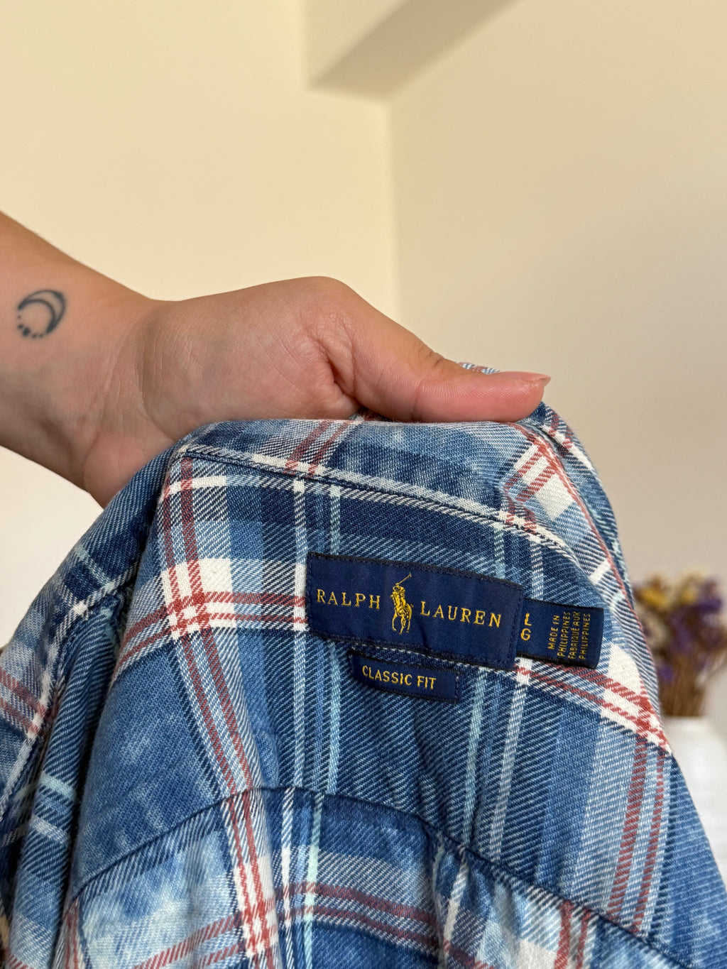 Camisa Ralph Lauren Classic Fit Xadrez Efeito Lavado – Tons de Azul (L)