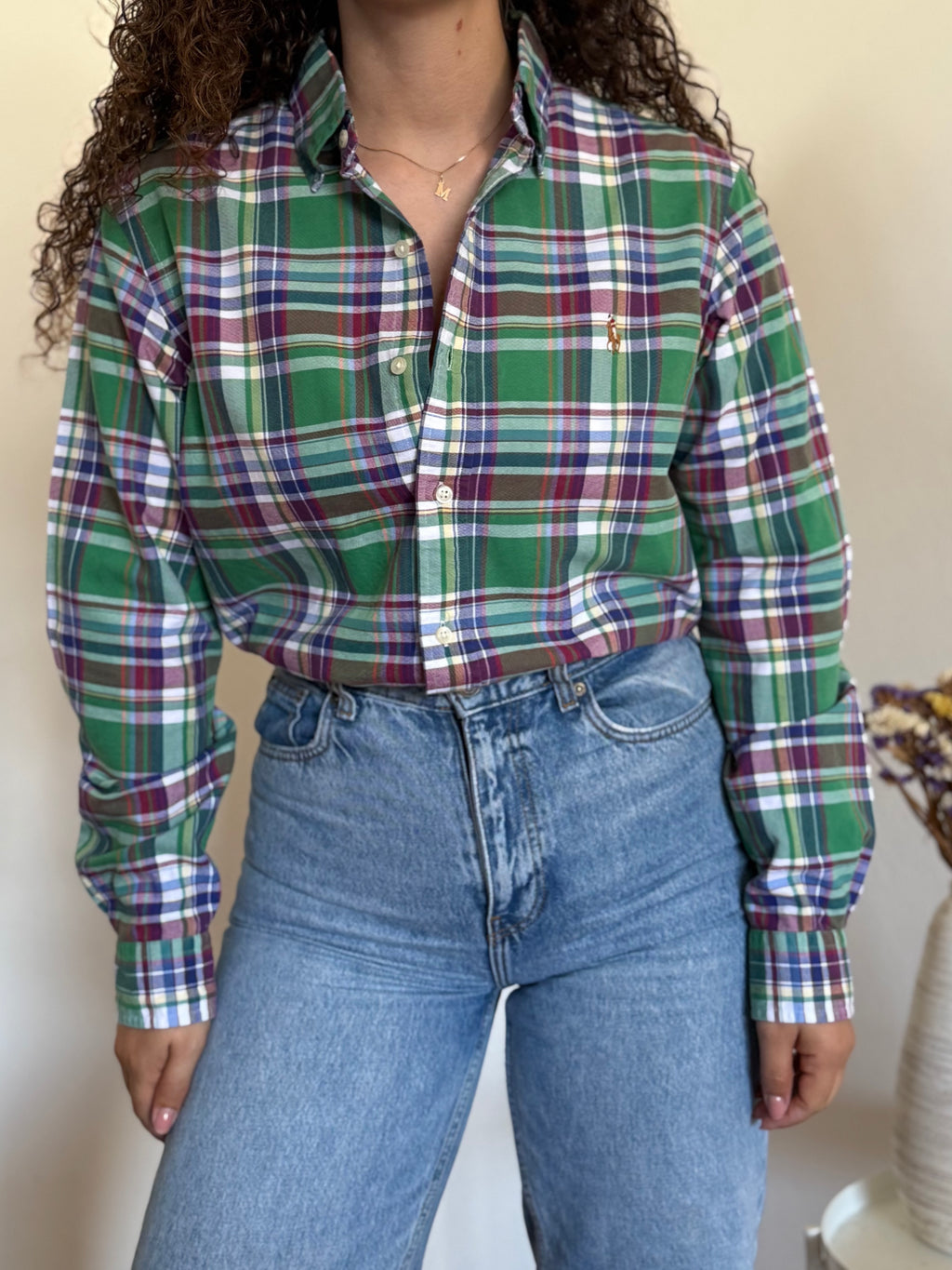 Camisa Ralph Lauren Xadrez em Algodão – Verde e Azul (S)