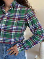 Camisa Ralph Lauren Xadrez em Algodão – Verde e Azul (S)