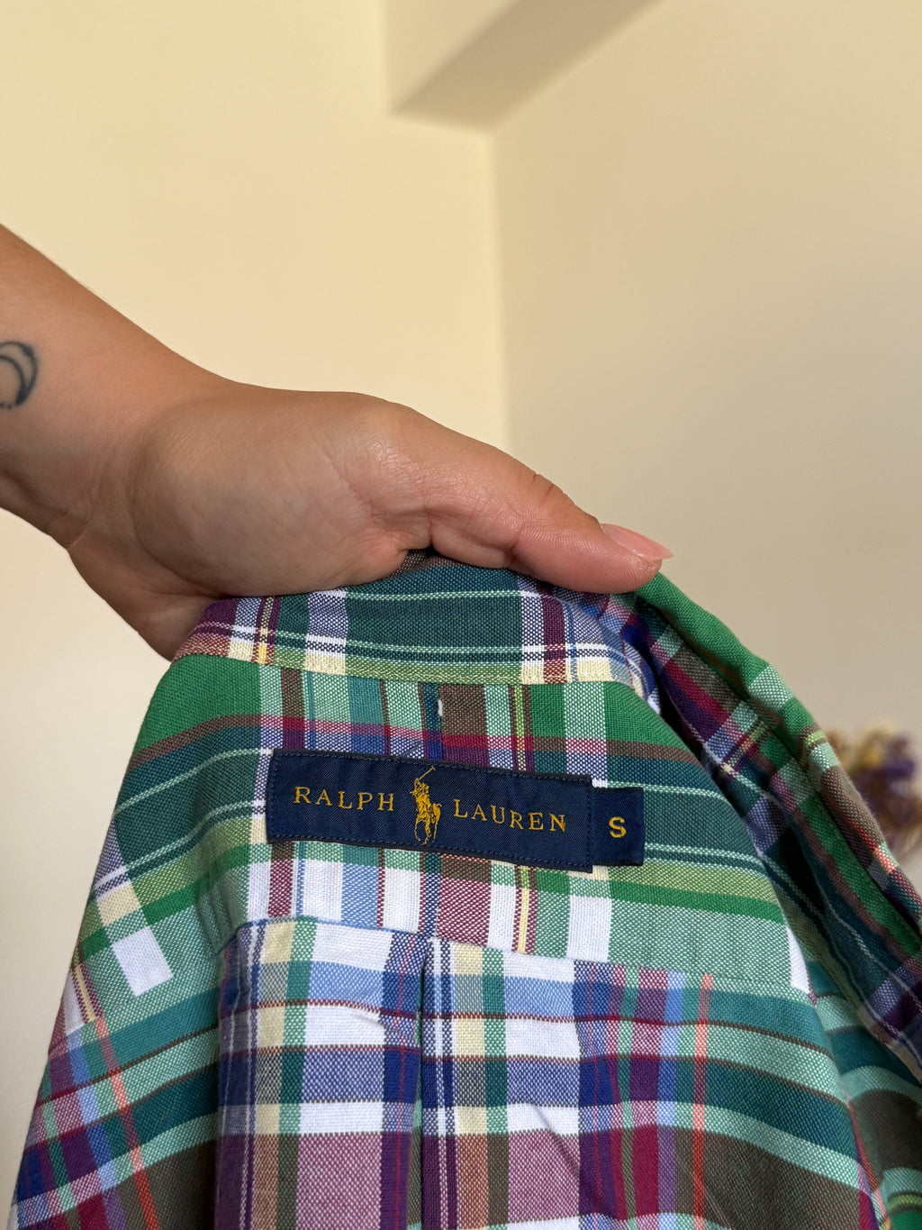 Camisa Ralph Lauren Xadrez em Algodão – Verde e Azul (S)