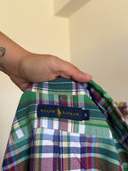 Camisa Ralph Lauren Xadrez em Algodão – Verde e Azul (S)
