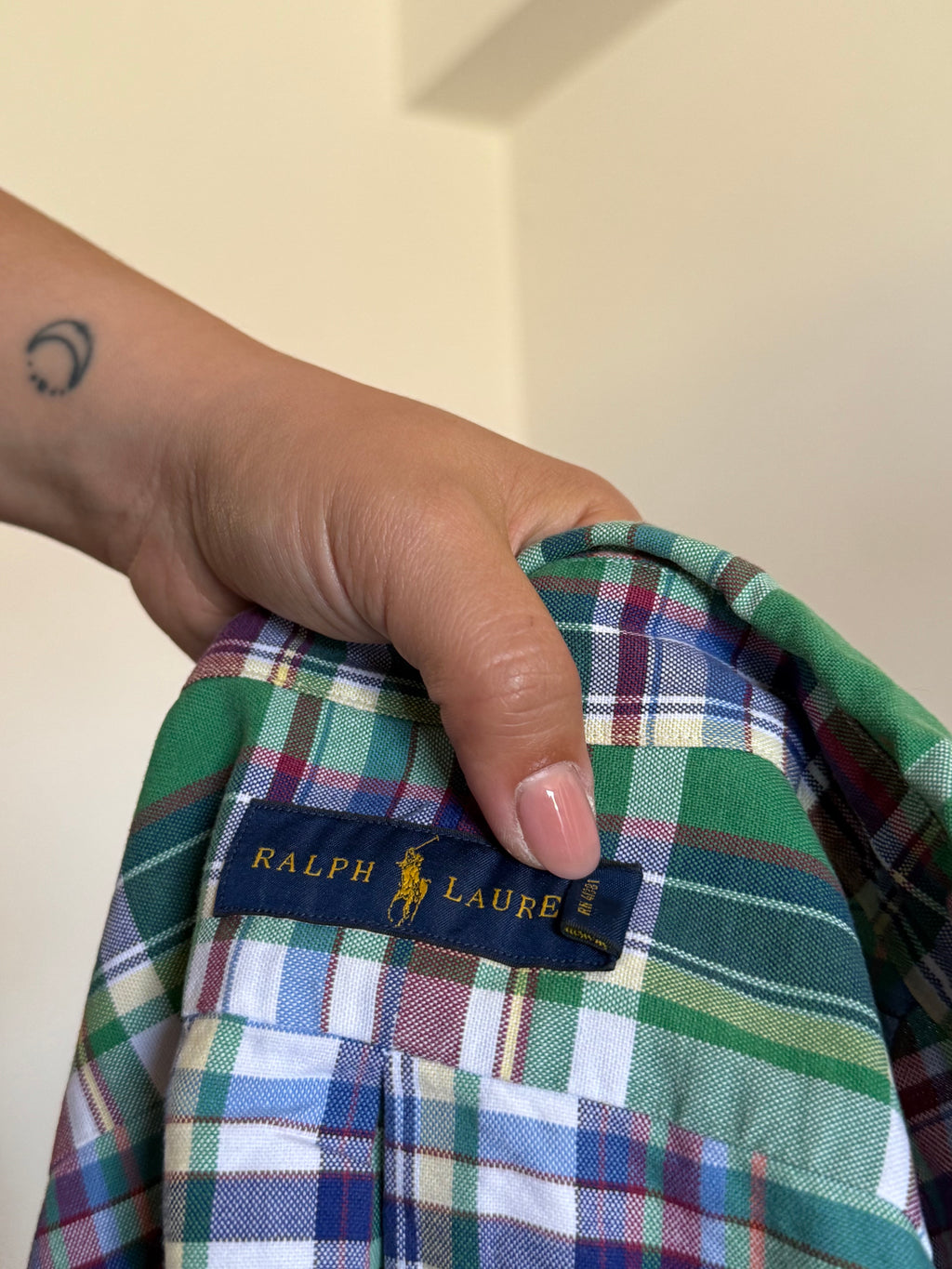 Camisa Ralph Lauren Xadrez em Algodão – Verde e Azul (S)