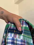 Camisa Ralph Lauren Xadrez em Algodão – Verde e Azul (S)