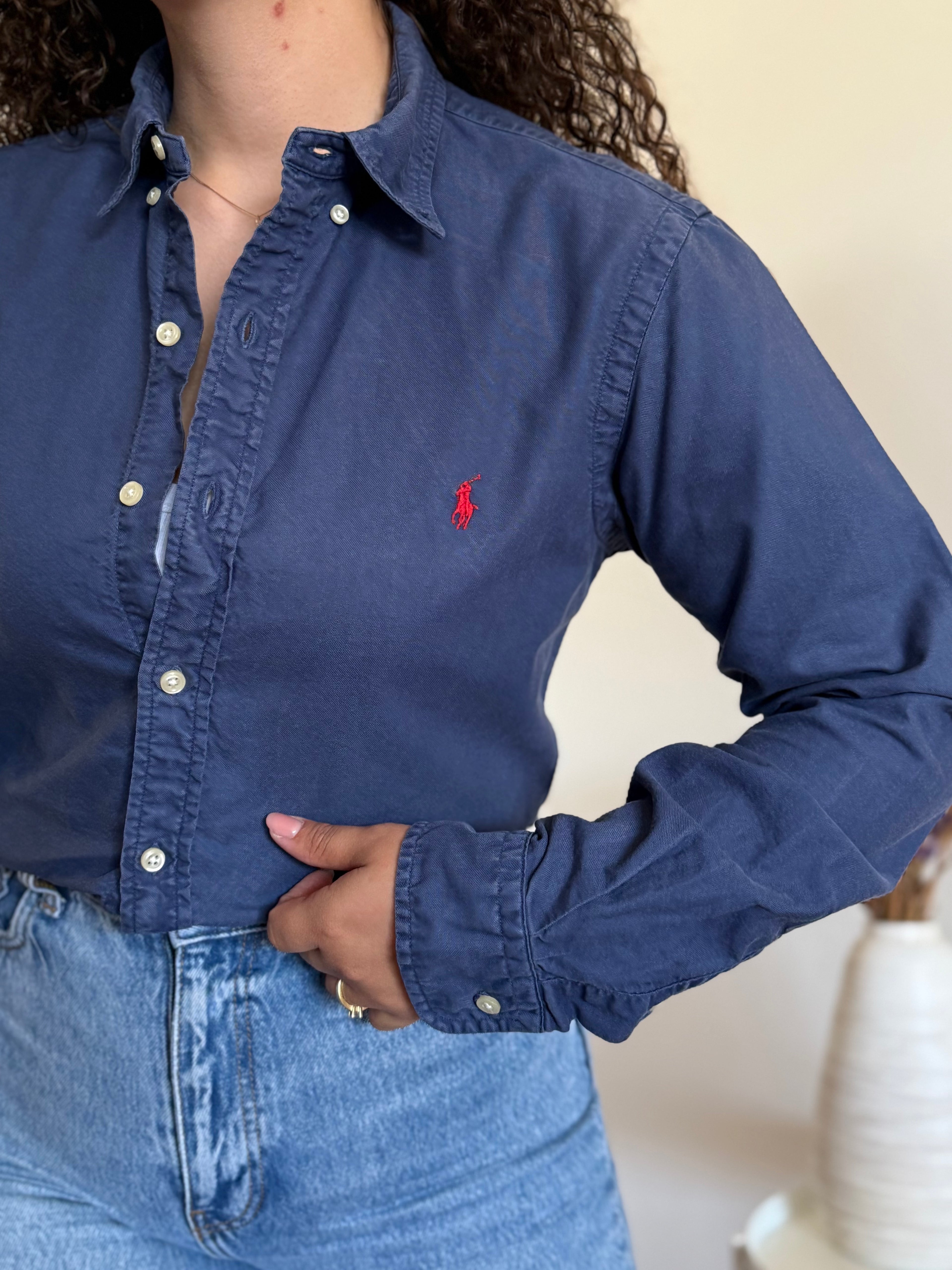 Camisa Polo Ralph Lauren Slim Fit em Algodão – Azul (S)
