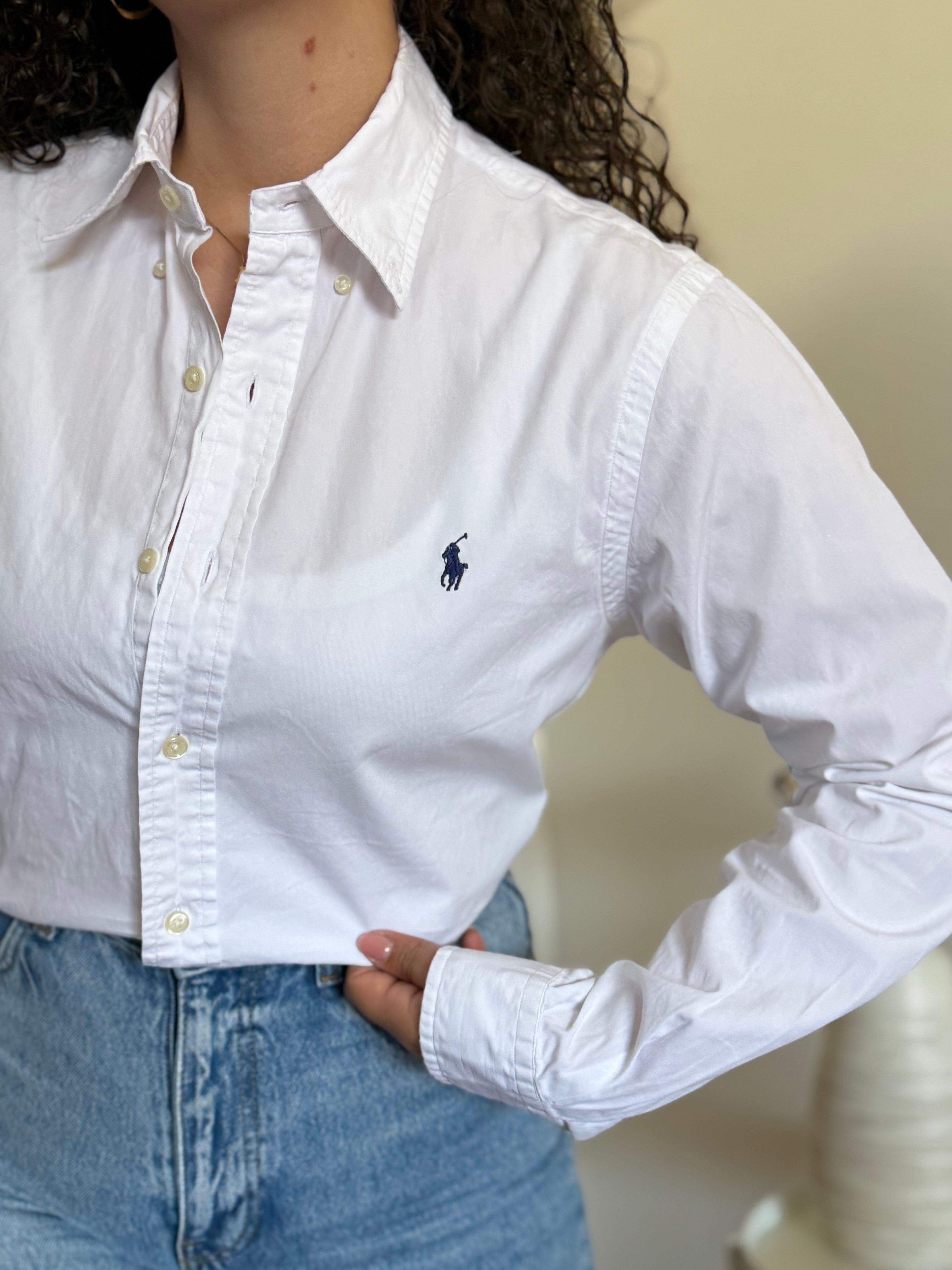 Camisa Polo Ralph Lauren Slim Fit em Algodão – Branca (M)