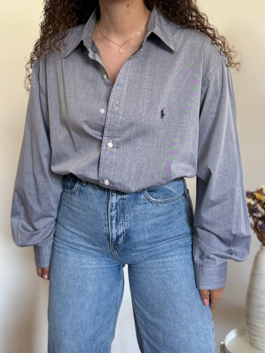 Camisa Polo Ralph Lauren "Yarmouth" em Algodão – Cinza (Tam. 17 / XL)