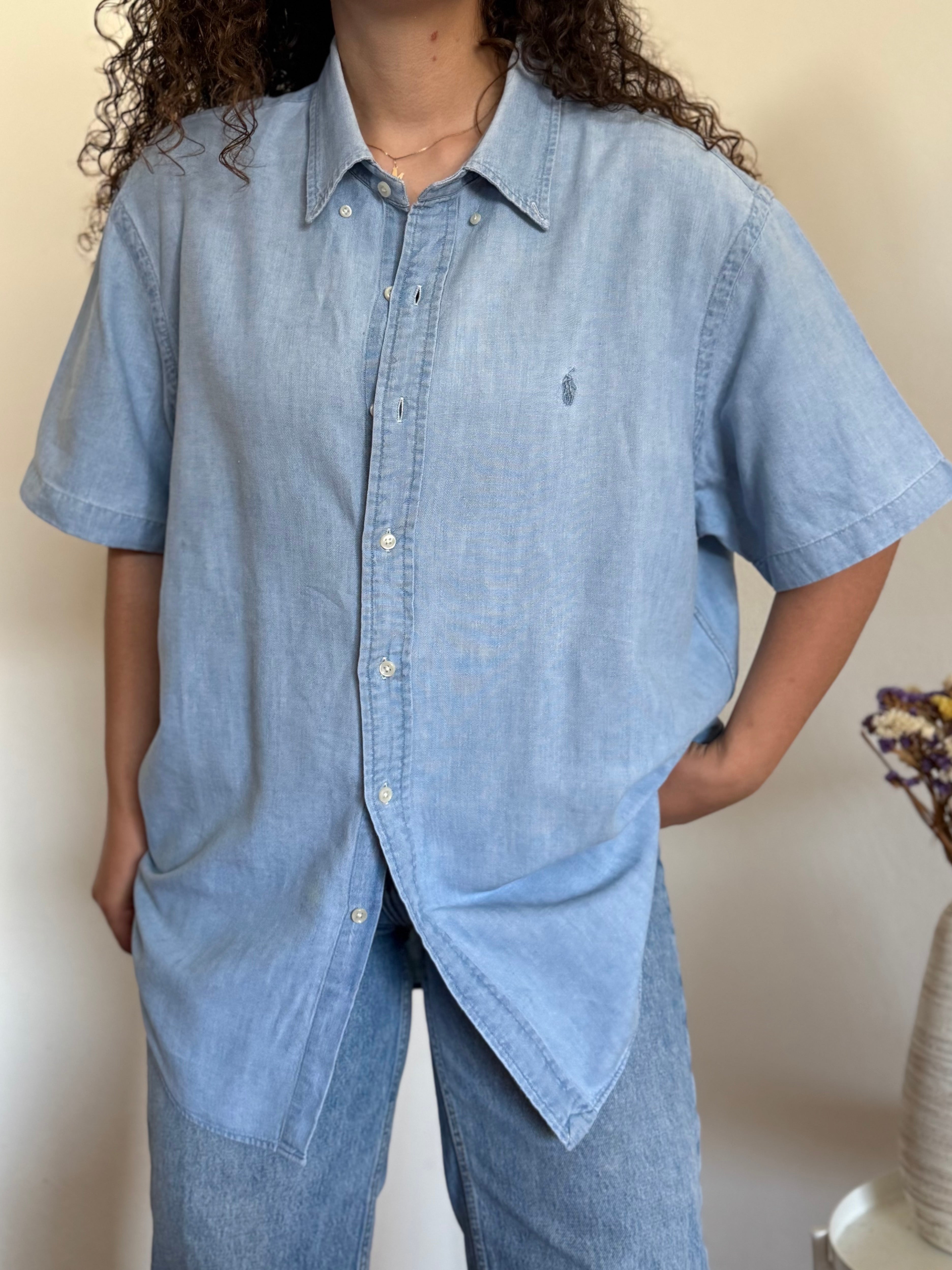 Camisa Polo Ralph Lauren Slim Fit em Ganga – Azul (XXL)