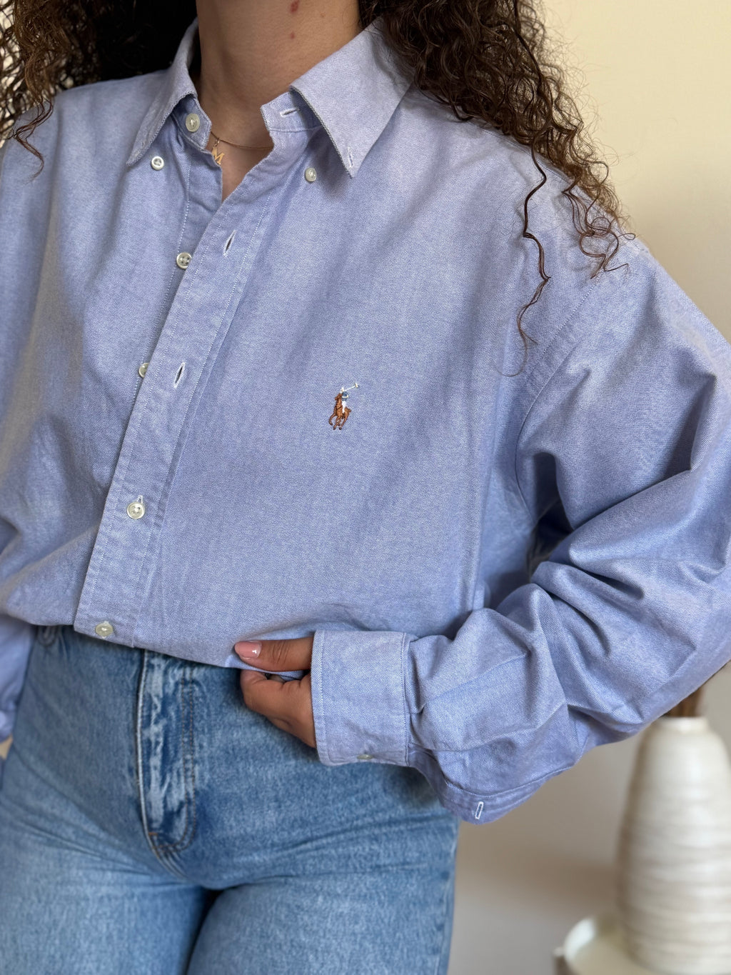 Camisa Ralph Lauren "Blake" em Algodão – Azul (L)