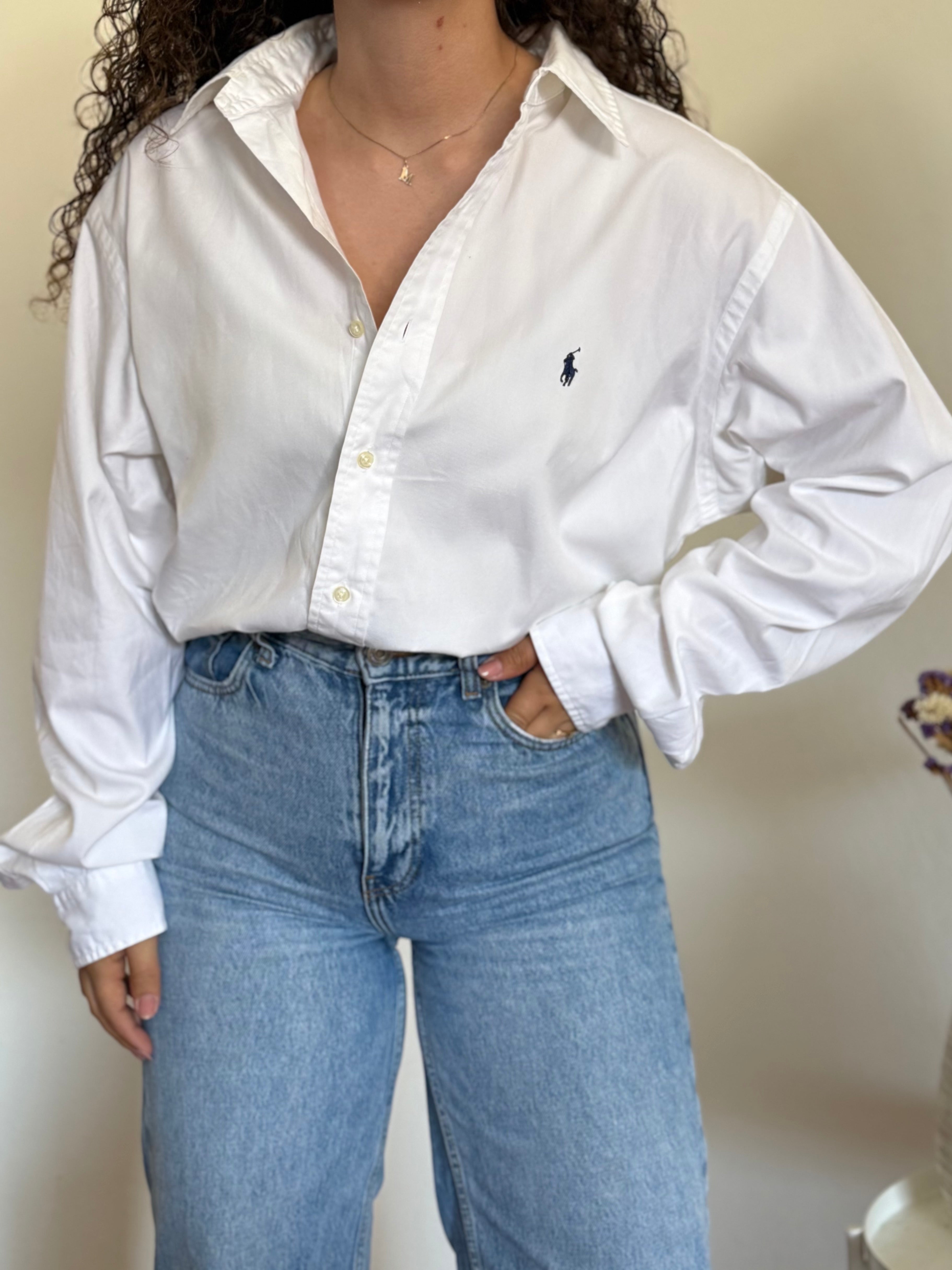 Camisa Polo Ralph Lauren Classic Fit em Algodão – Branca (Tam. 16 / L)