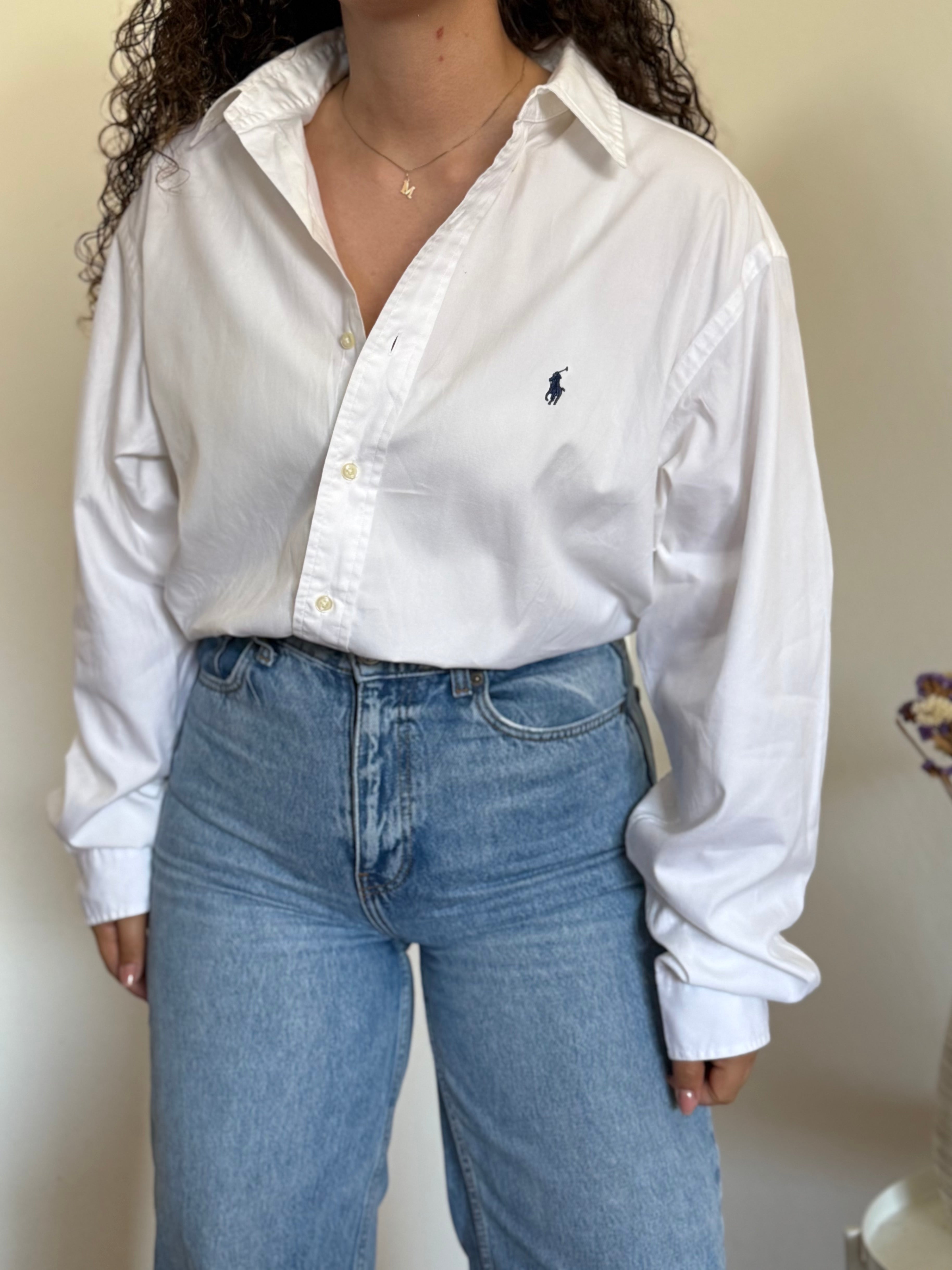 Camisa Polo Ralph Lauren Classic Fit em Algodão – Branca (Tam. 16 / L)
