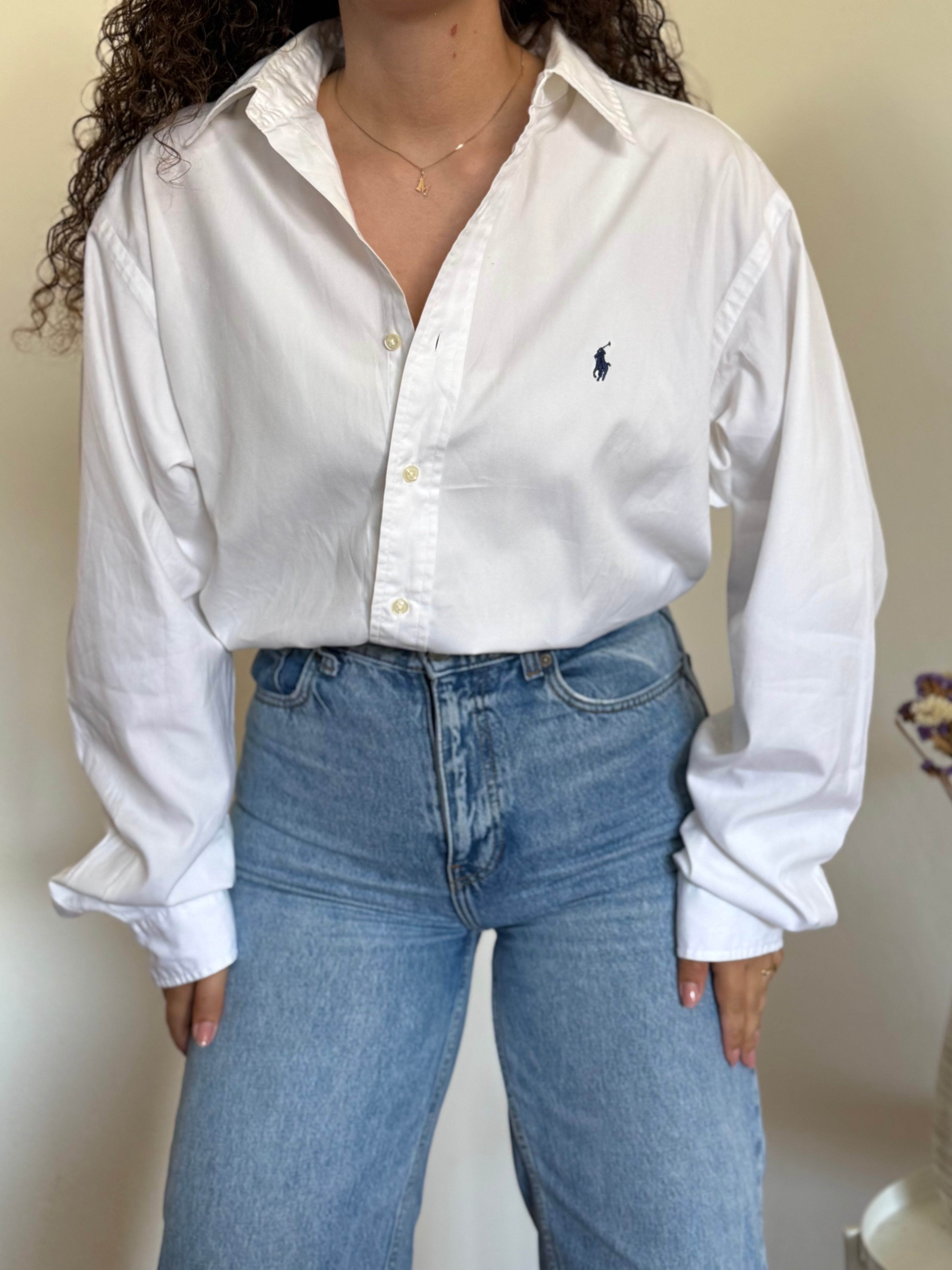 Camisa Polo Ralph Lauren Classic Fit em Algodão – Branca (Tam. 16 / L)