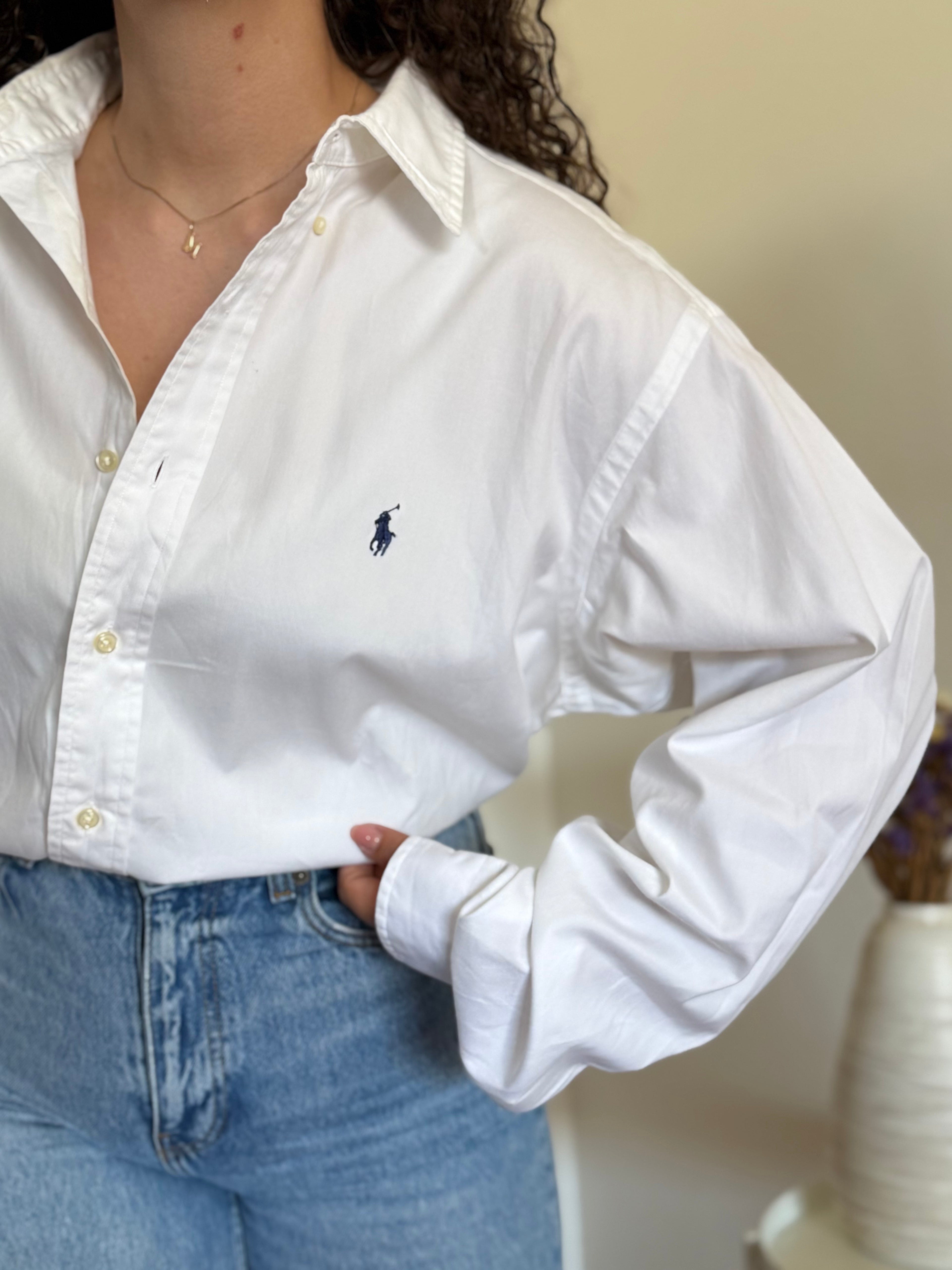 Camisa Polo Ralph Lauren Classic Fit em Algodão – Branca (Tam. 16 / L)
