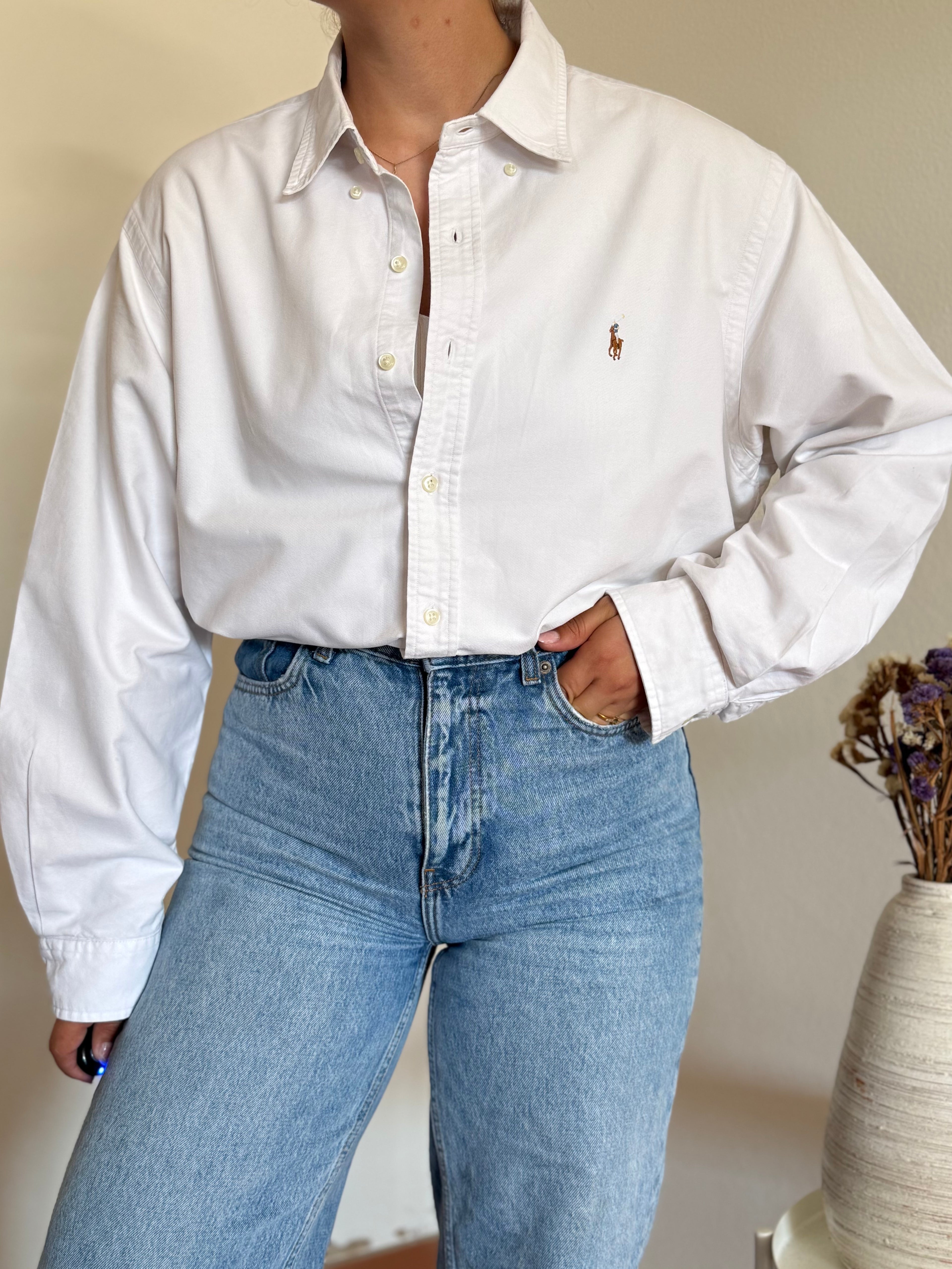Camisa Polo Ralph Lauren em Algodão – Branca (XL)