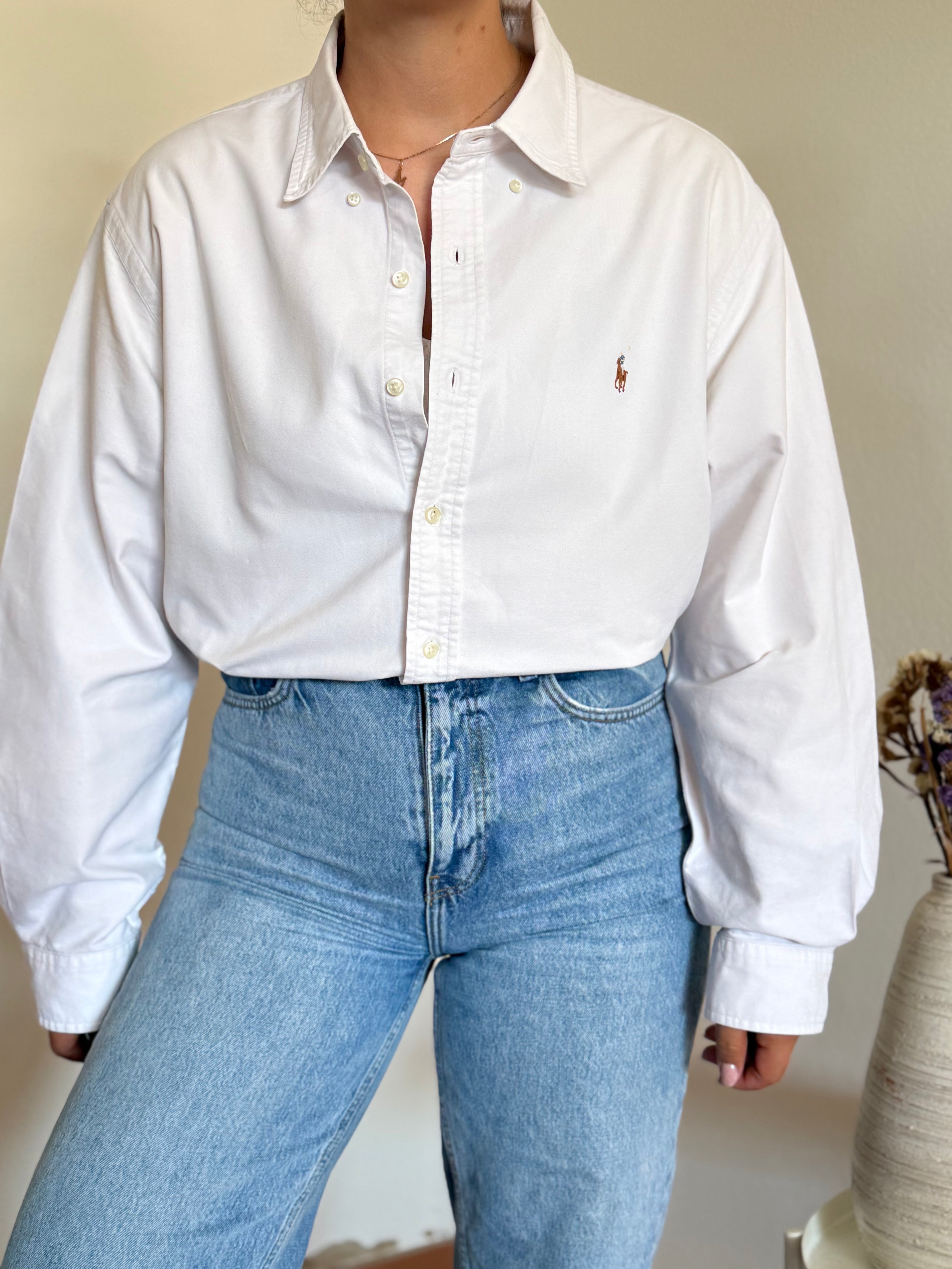 Camisa Polo Ralph Lauren em Algodão – Branca (XL)