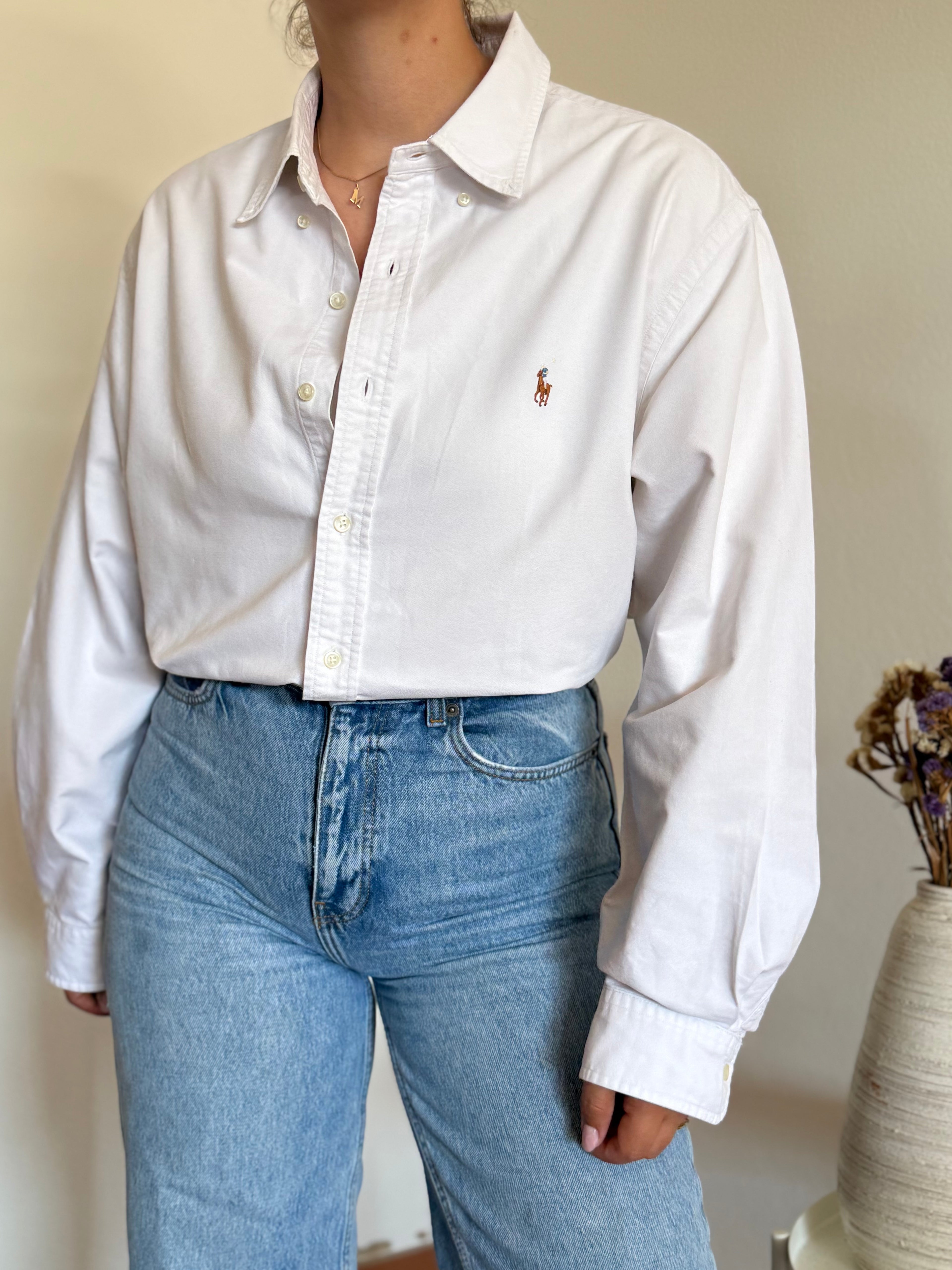 Camisa Polo Ralph Lauren em Algodão – Branca (XL)