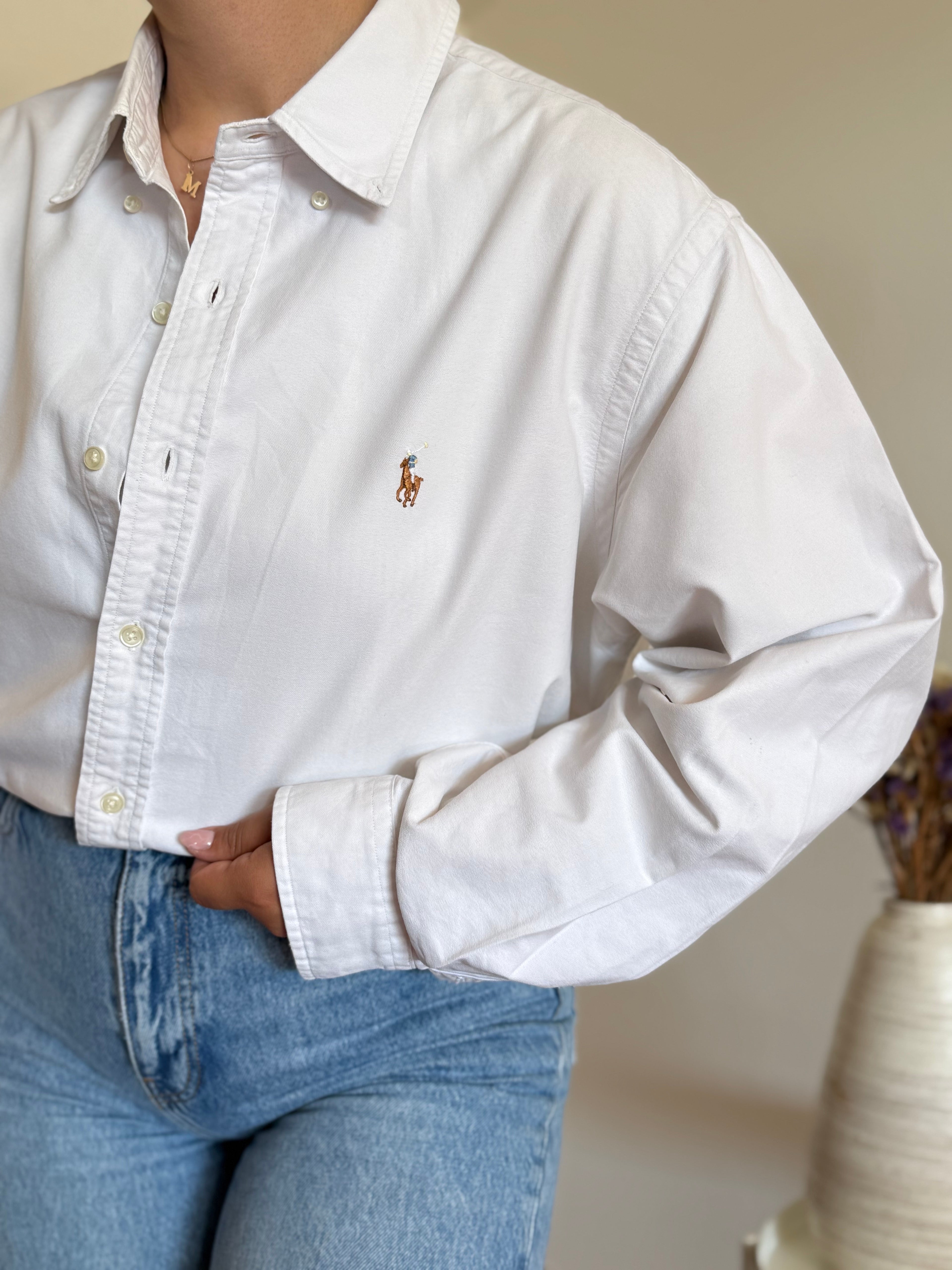 Camisa Polo Ralph Lauren em Algodão – Branca (XL)