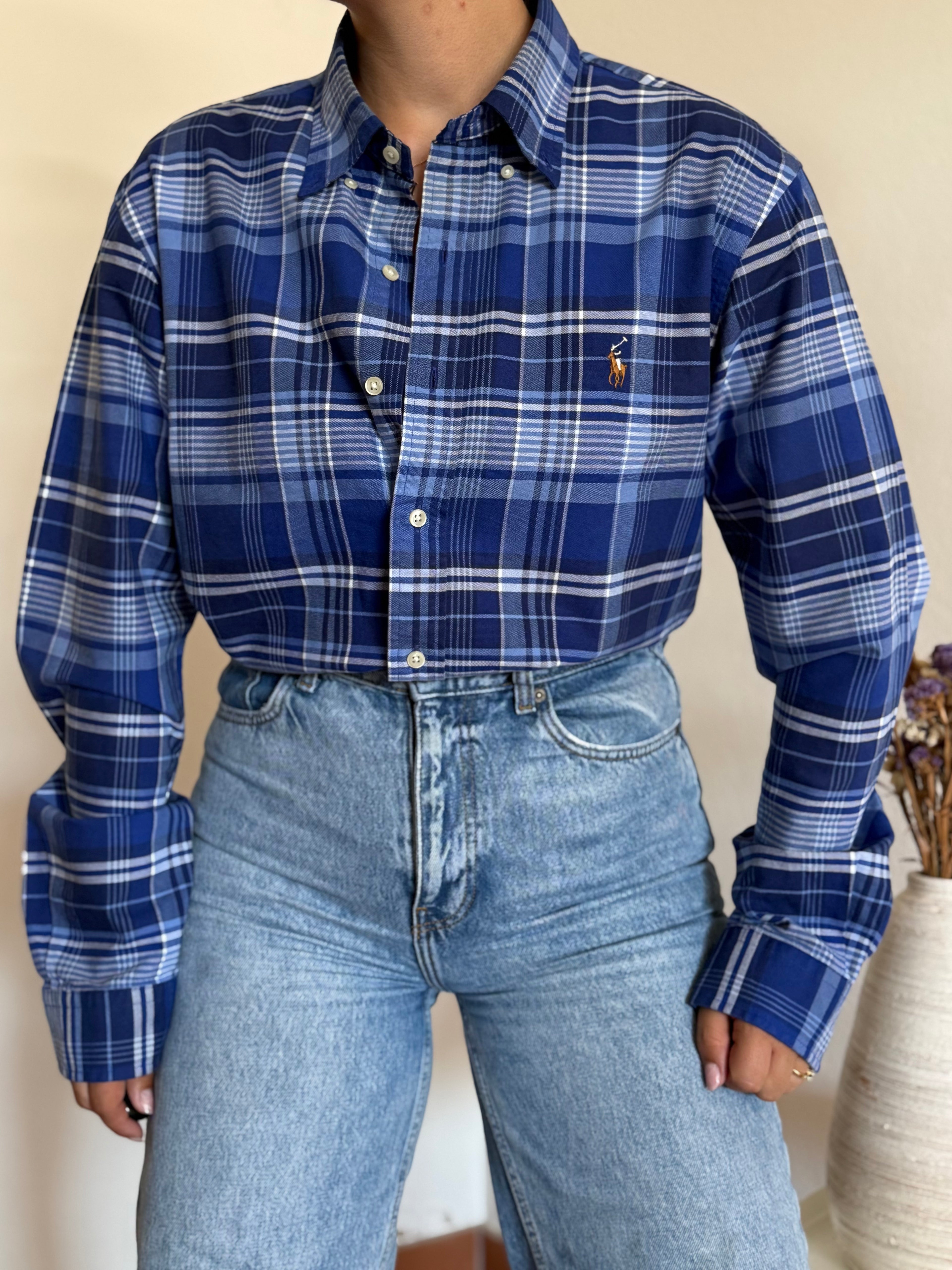 Camisa Polo Ralph Lauren Slim Fit em Algodão – Azul (L)