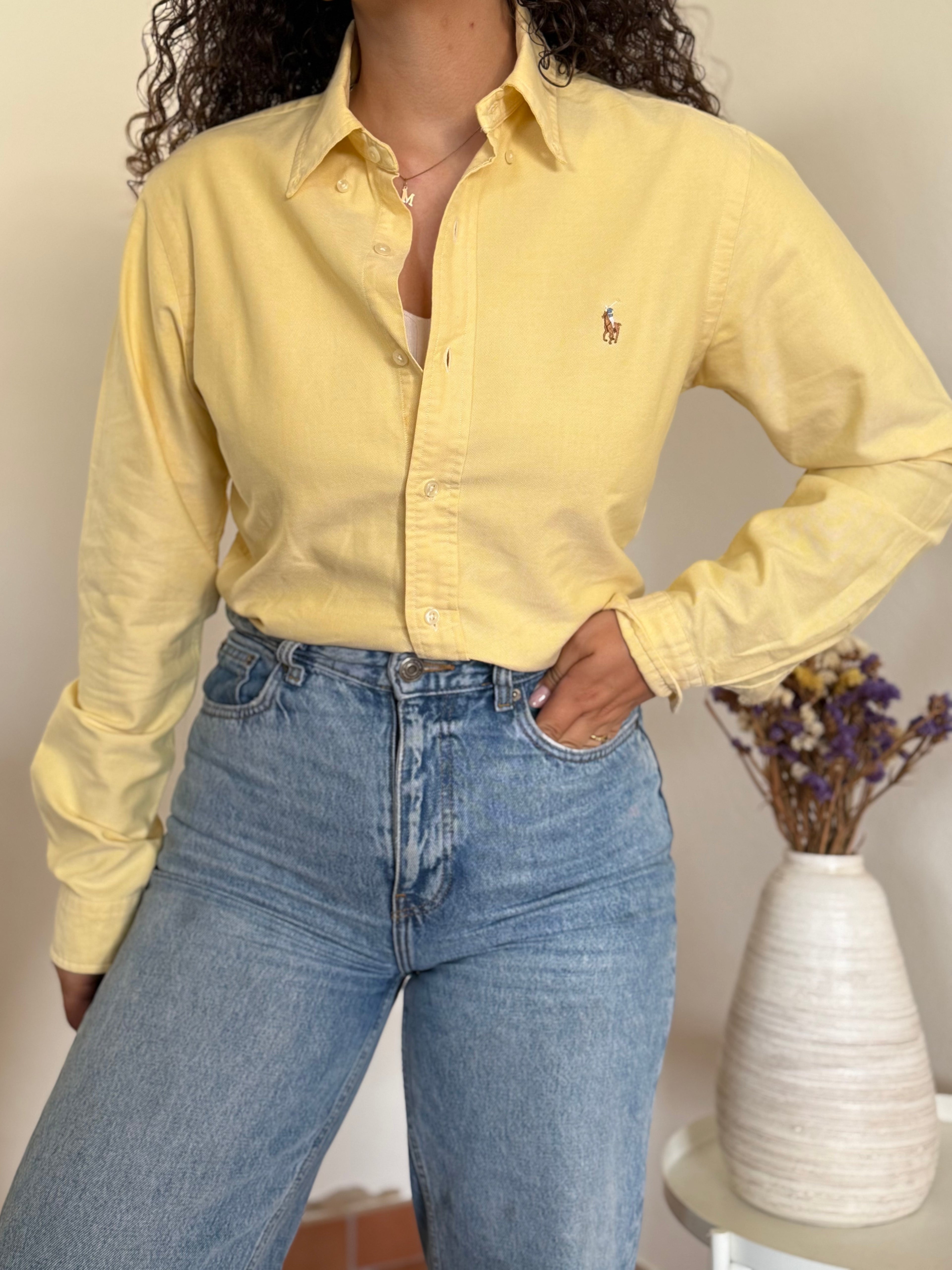 Camisa Polo Ralph Lauren Slim Fit em Algodão – Amarela (S)