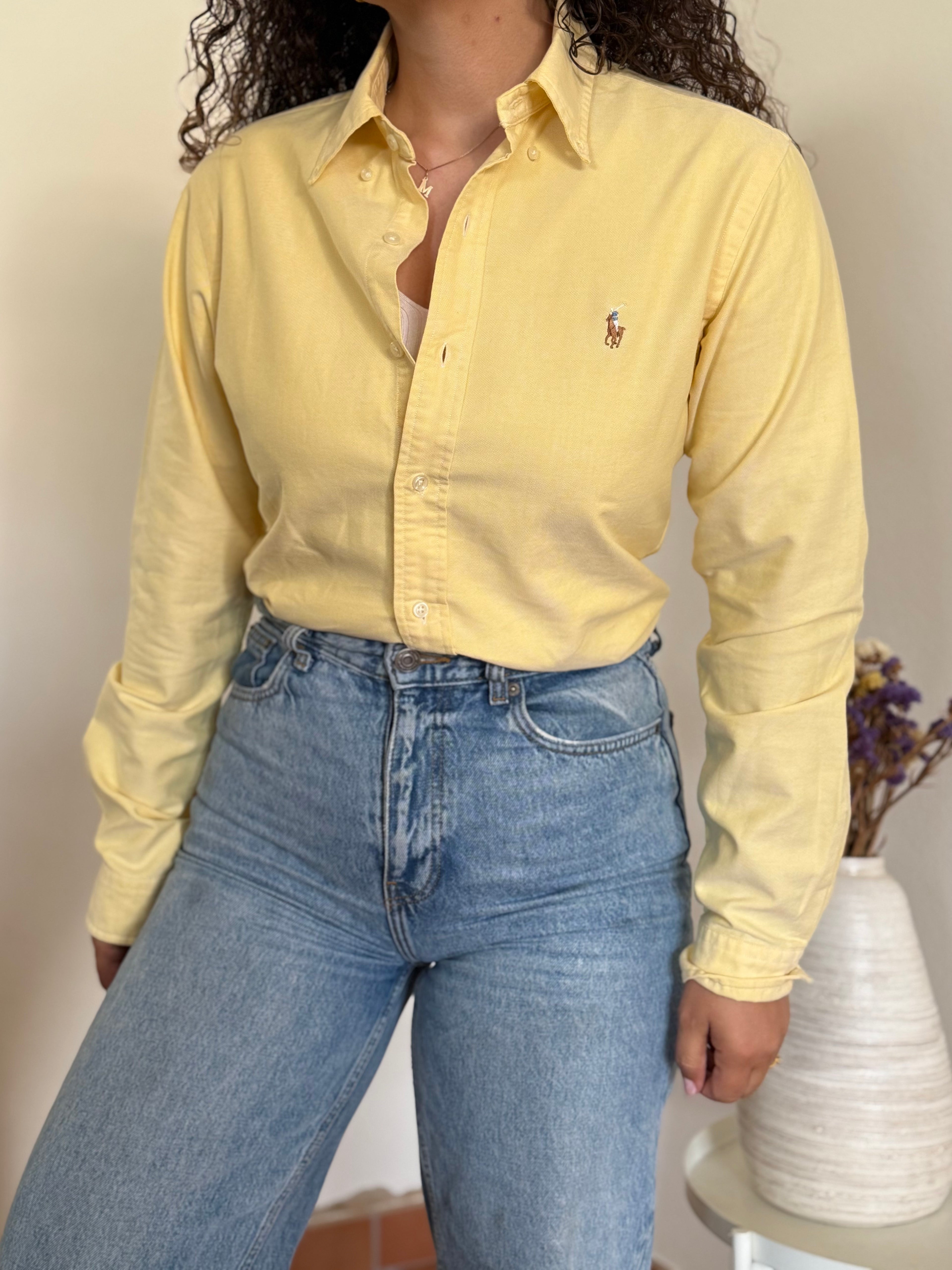 Camisa Polo Ralph Lauren Slim Fit em Algodão – Amarela (S)