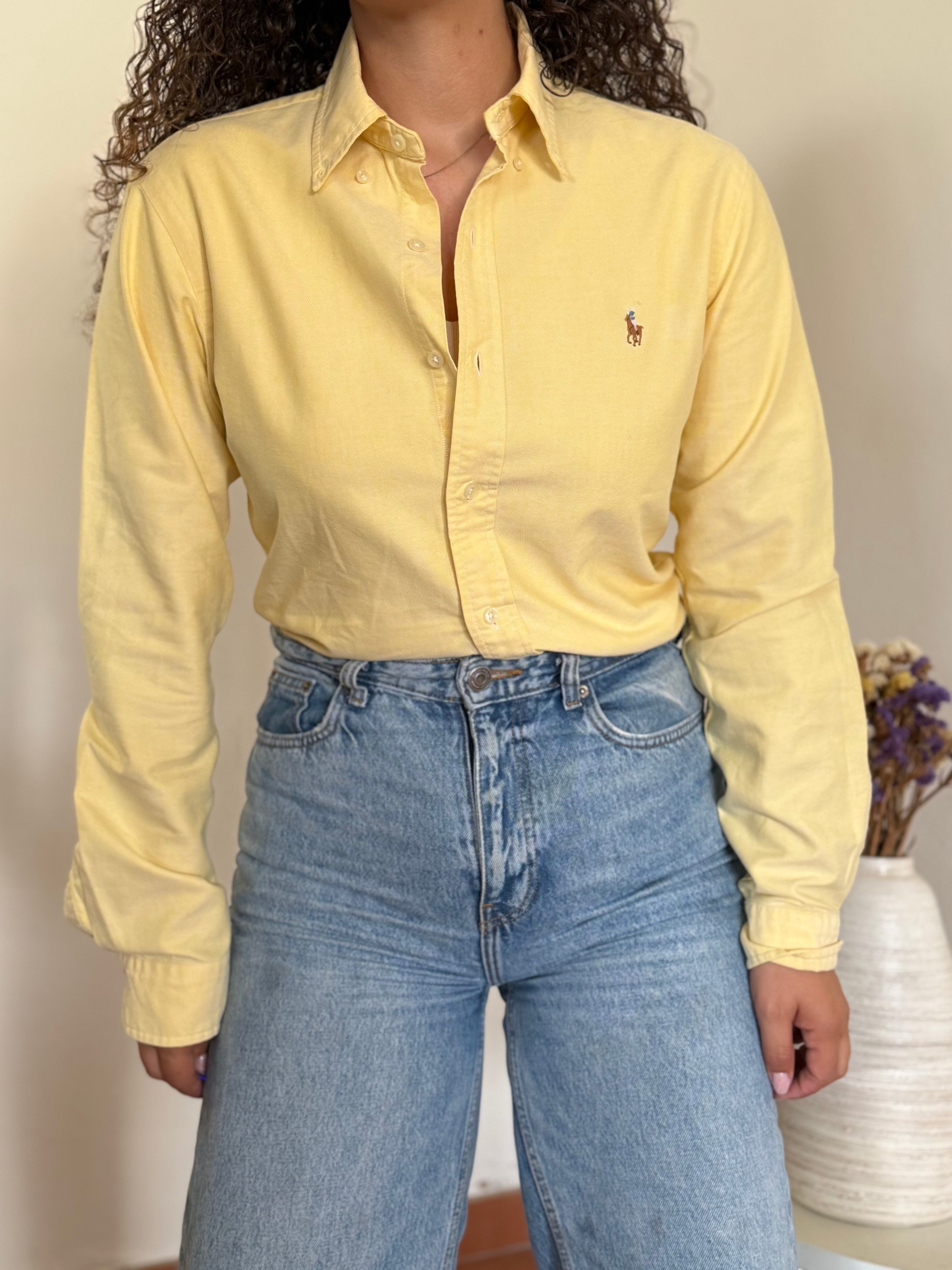 Camisa Polo Ralph Lauren Slim Fit em Algodão – Amarela (S)