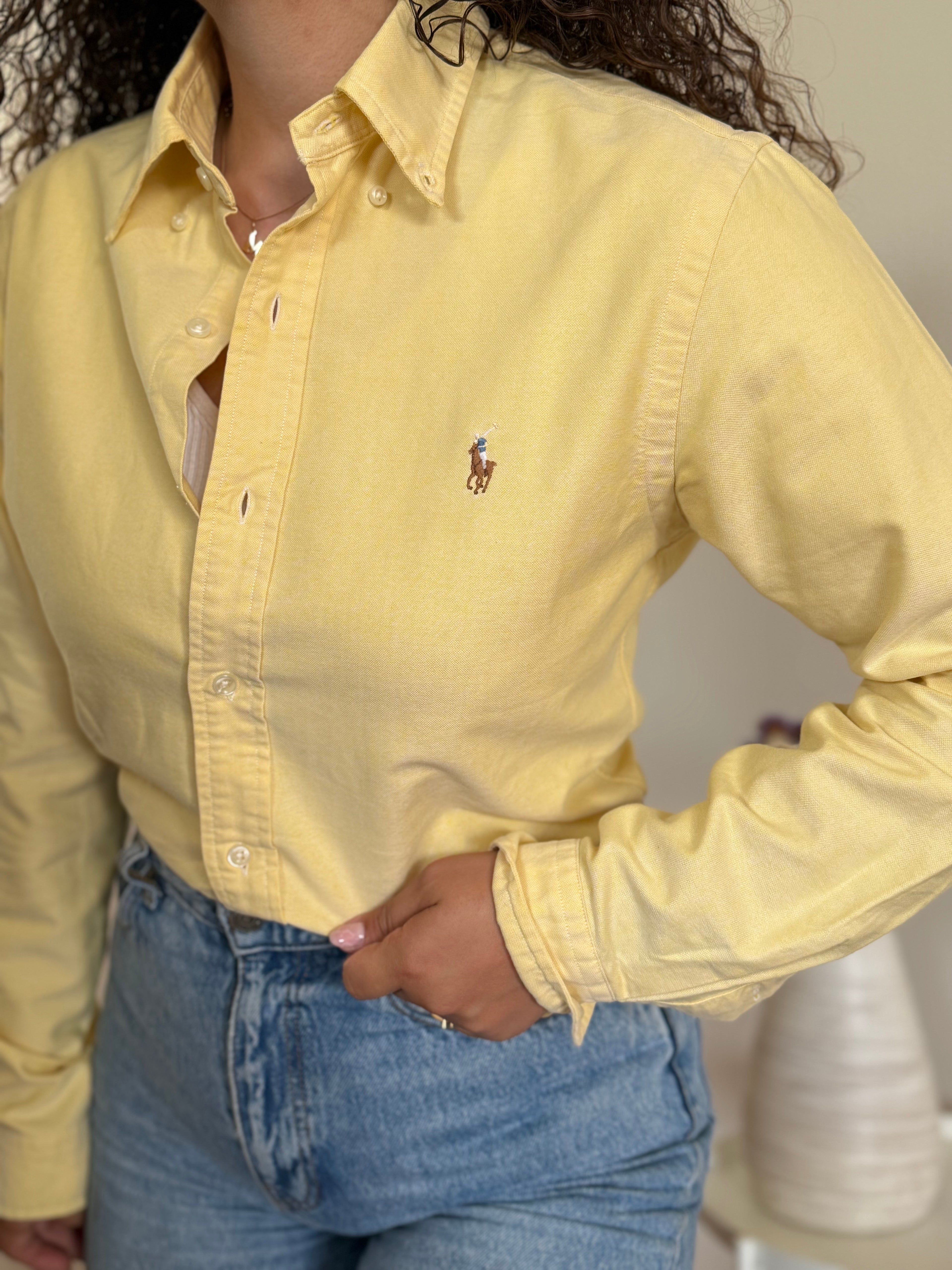 Camisa Polo Ralph Lauren Slim Fit em Algodão – Amarela (S)