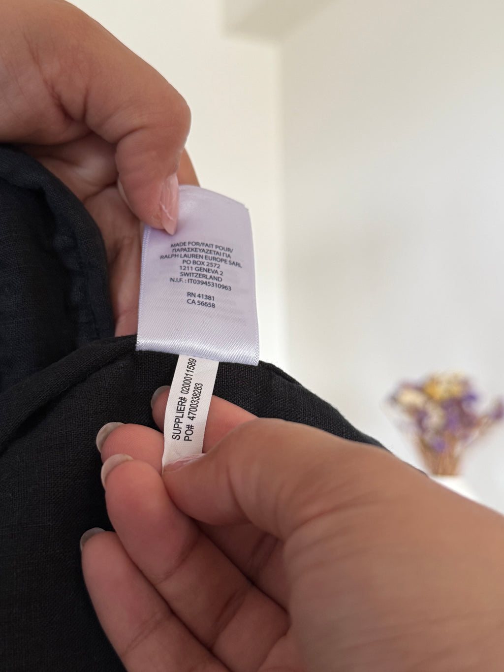 Camisa Polo Ralph Lauren em Linho – Preta (M)