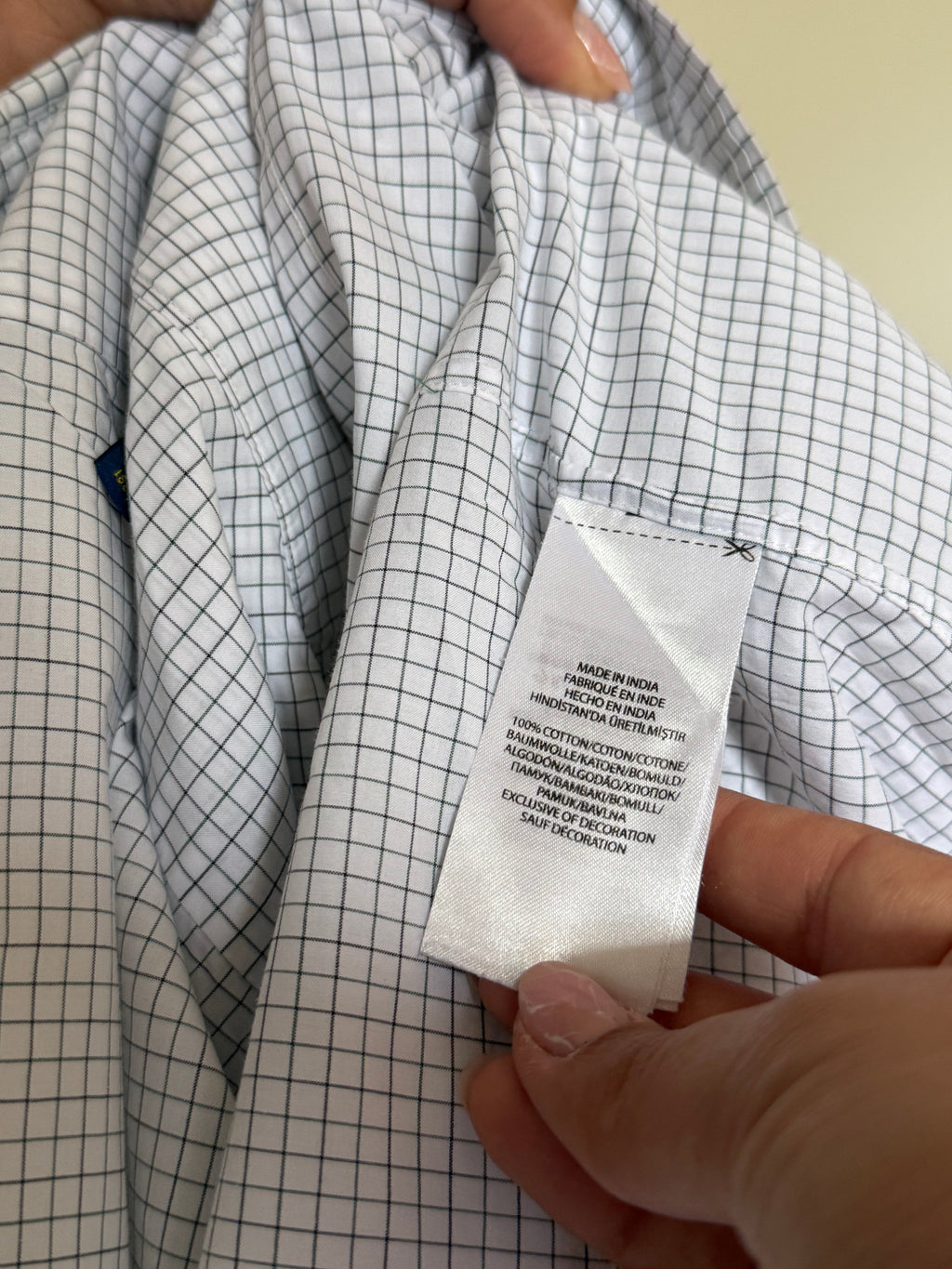Camisa Polo Ralph Lauren Slim Fit Gingham – Branca e Cinza (Tam. 16/41)