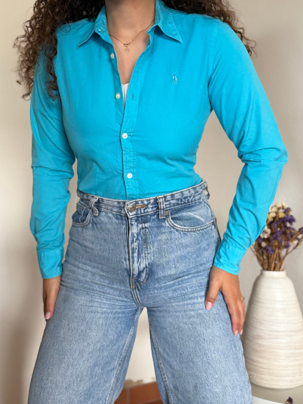 Camisa Ralph Lauren em Algodão – Azul (Tam. 6 / S)