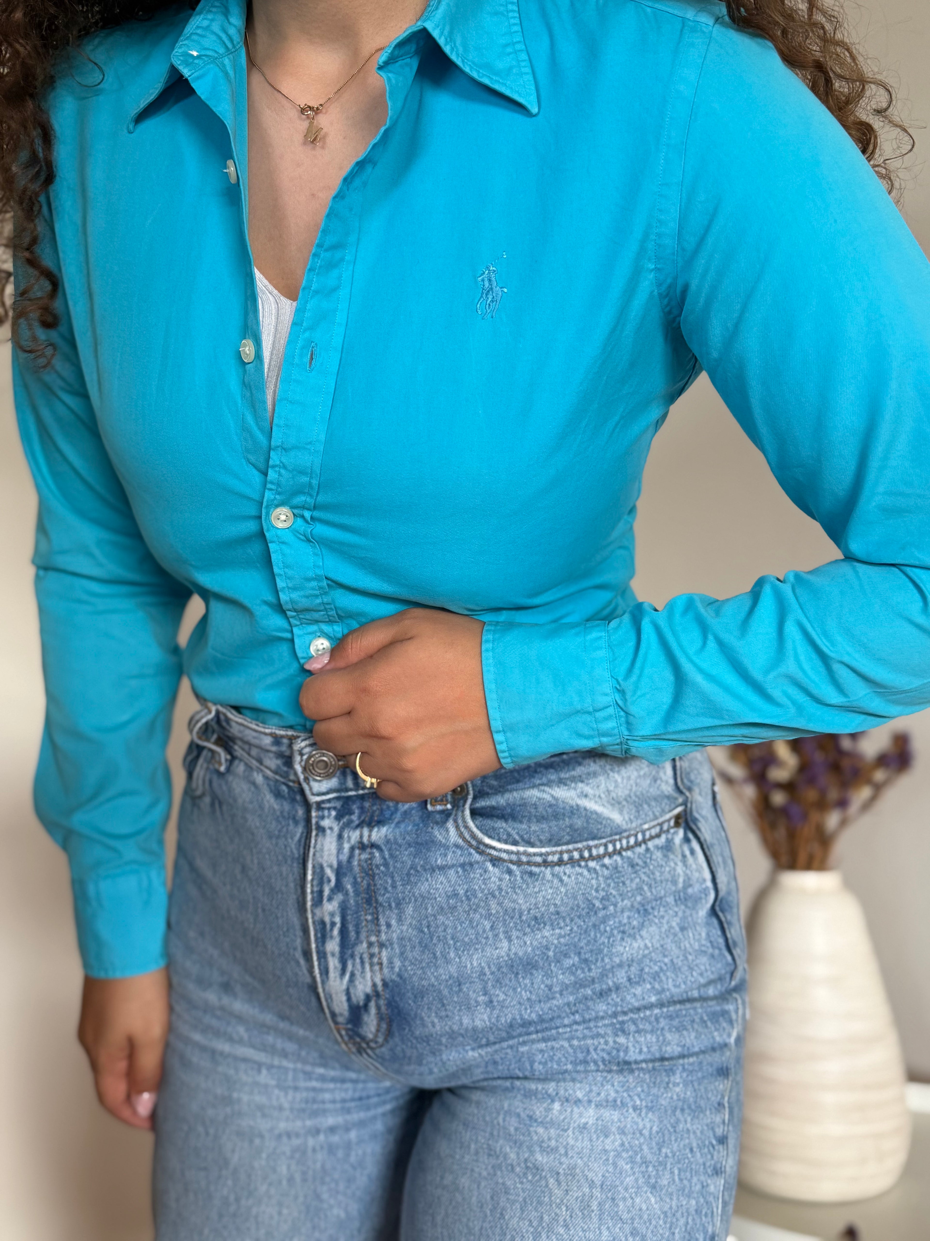 Camisa Ralph Lauren em Algodão – Azul (Tam. 6 / S)