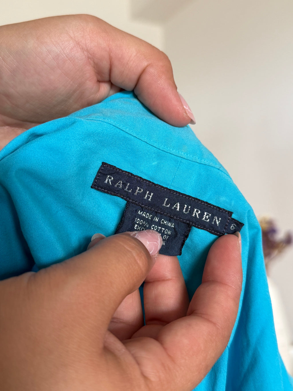 Camisa Ralph Lauren em Algodão – Azul (Tam. 6 / S)