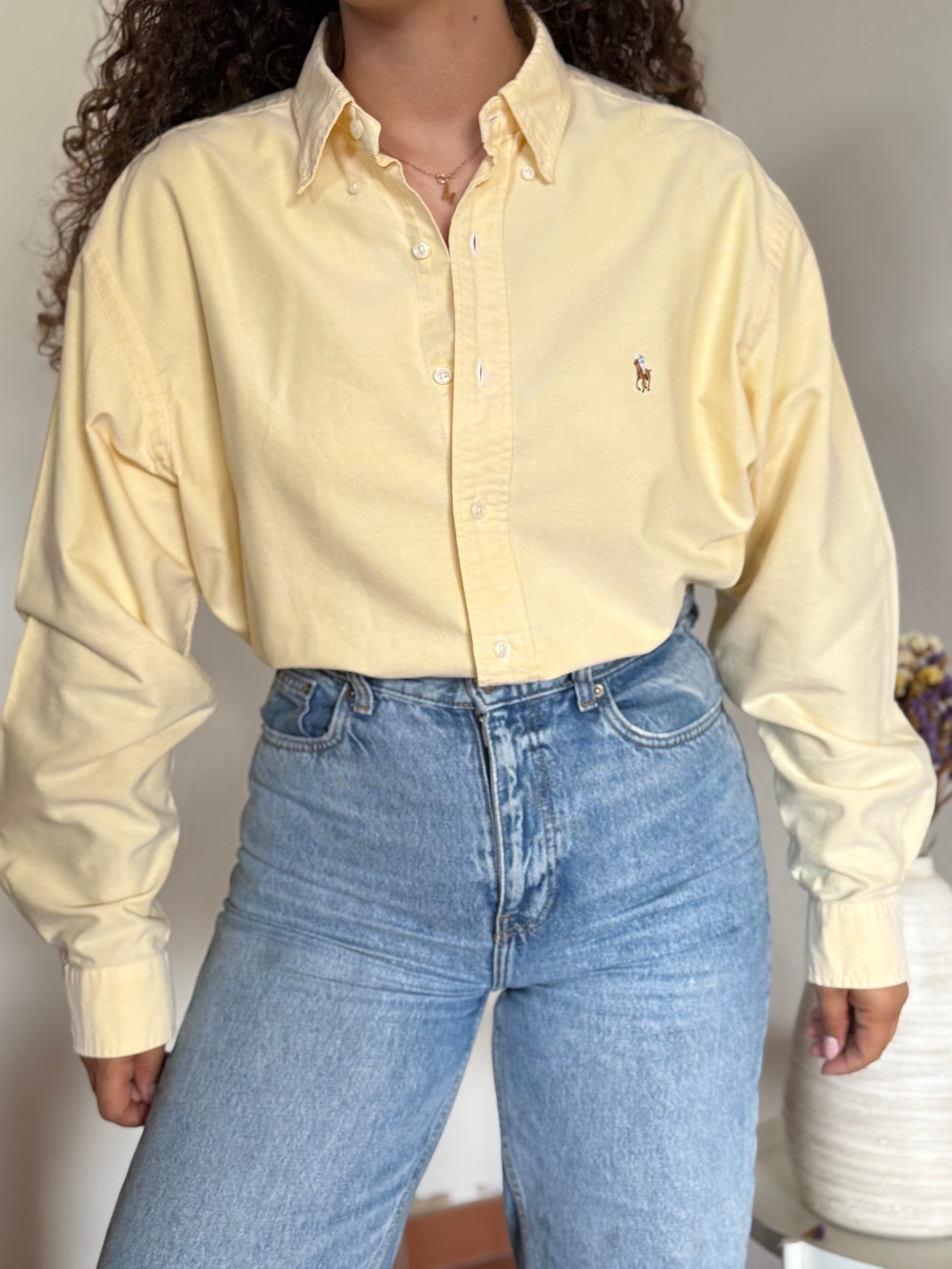 Camisa Ralph Lauren "Yarmouth" em Algodão – Amarela (Tam. 16 / L)
