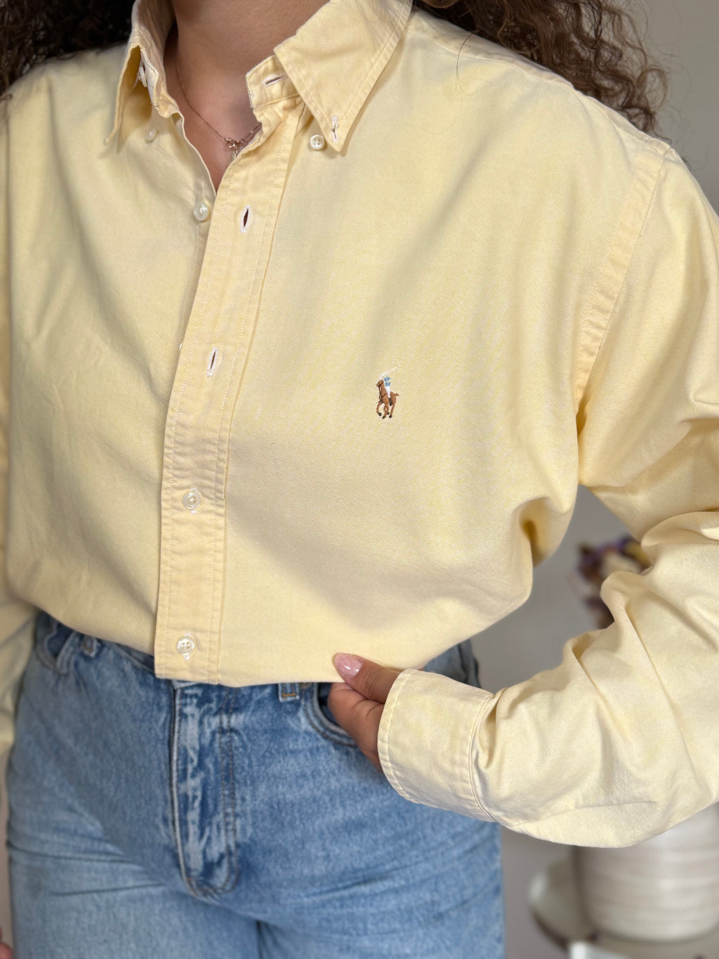 Camisa Ralph Lauren "Yarmouth" em Algodão – Amarela (Tam. 16 / L)
