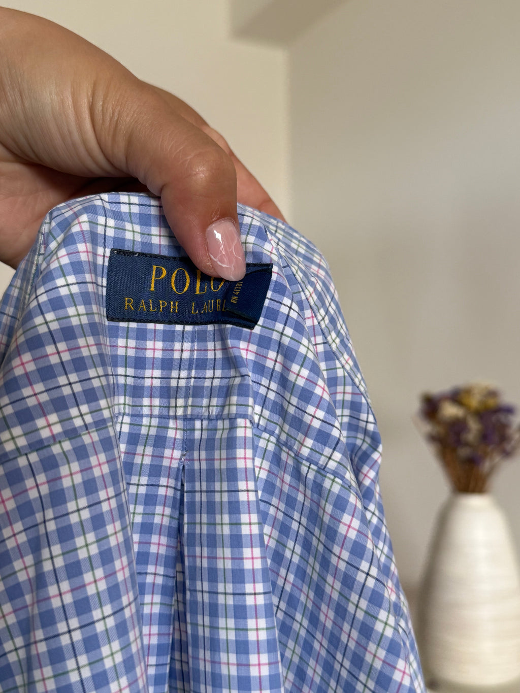 Camisa Polo Ralph Lauren "Big" em Algodão – Azul com Logo Rosa (Tam. 3XB)