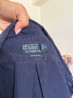 Camisa Polo Ralph Lauren Custom Fit em Algodão – Azul c/ Logo Vermelho (S)