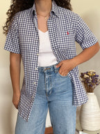 Camisa Polo Ralph Lauren Custom Fit em Algodão – Roxo c/ Logo Vermelho