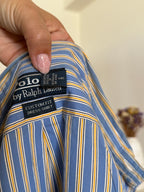 Camisa Polo Ralph Lauren Custom Fit Dress Shirt – Riscas Amarelas e Azuis (Tam. 15 ½ / M)