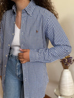 Camisa Polo Ralph Lauren em Algodão – Xadrez Azul e Branco (S)