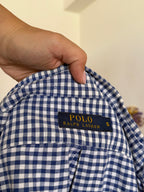 Camisa Polo Ralph Lauren em Algodão – Xadrez Azul e Branco (S)