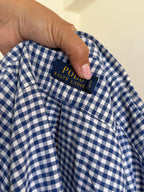 Camisa Polo Ralph Lauren em Algodão – Xadrez Azul e Branco (S)